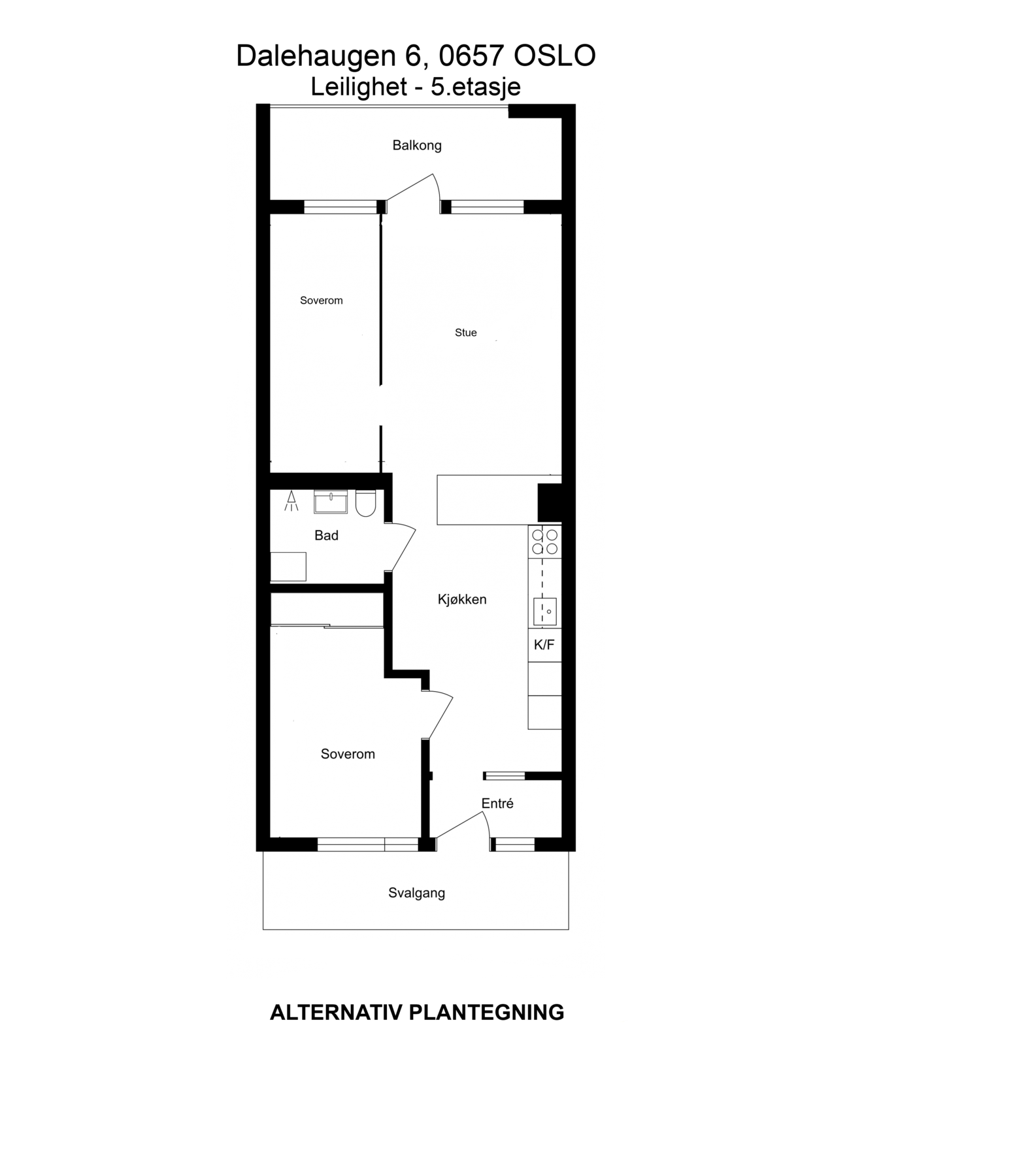 Alternativ planløsning. Galleribilde