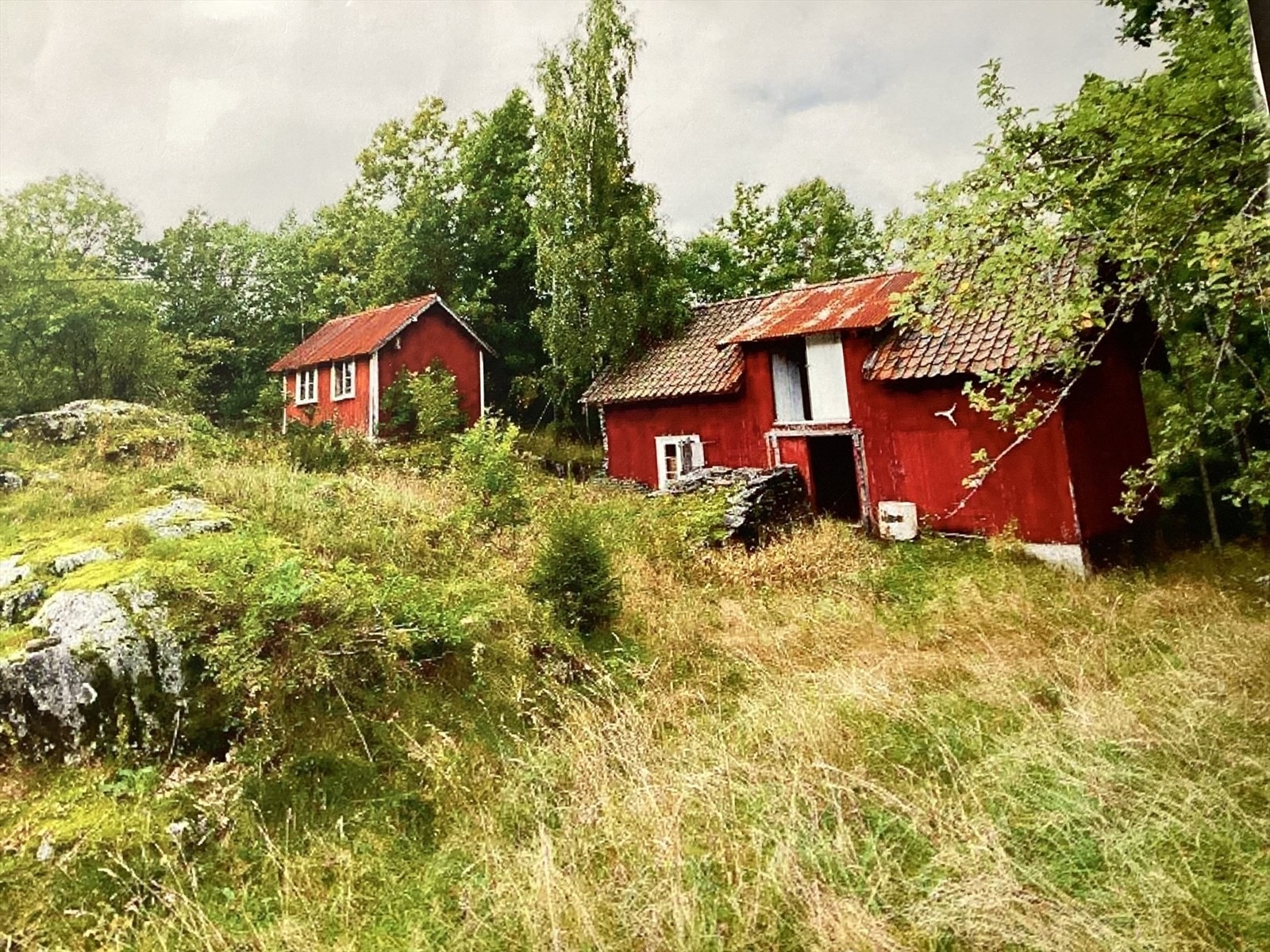 Eldre bilde fra hvordan det så ut før, da eiendommen var en del av et småbruk. Galleribilde