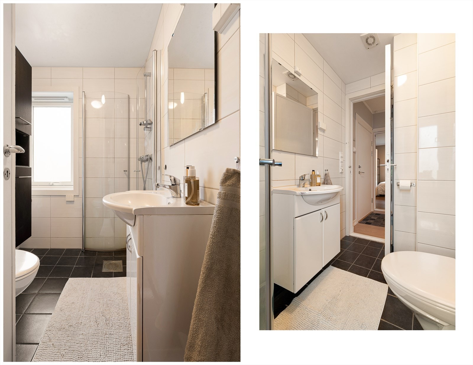 Badet ble pusset opp i 2012 i regi av borettslaget. Gulvvarme og opplegg for vaskemaskin Galleribilde