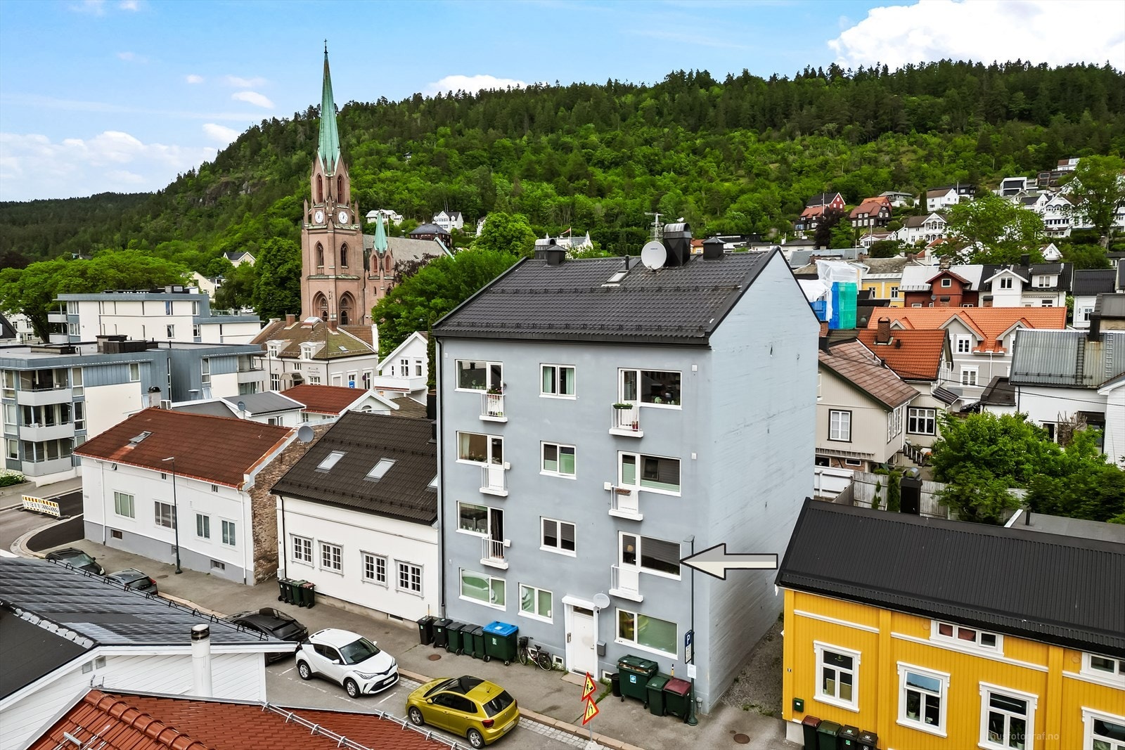 Bygården har en sentral beliggenhet på Bragernes. Galleribilde