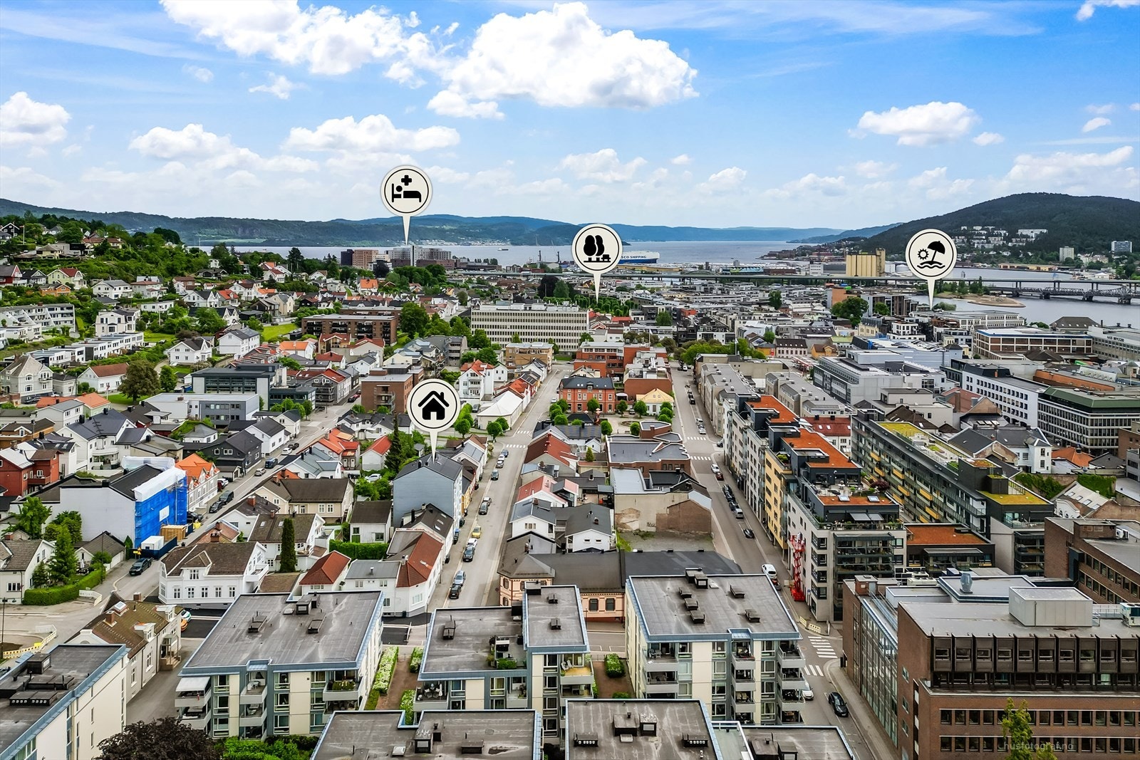 Dagligvarebutikker som Rema 1000 og Spar ligger kun få minutter unna. Galleribilde
