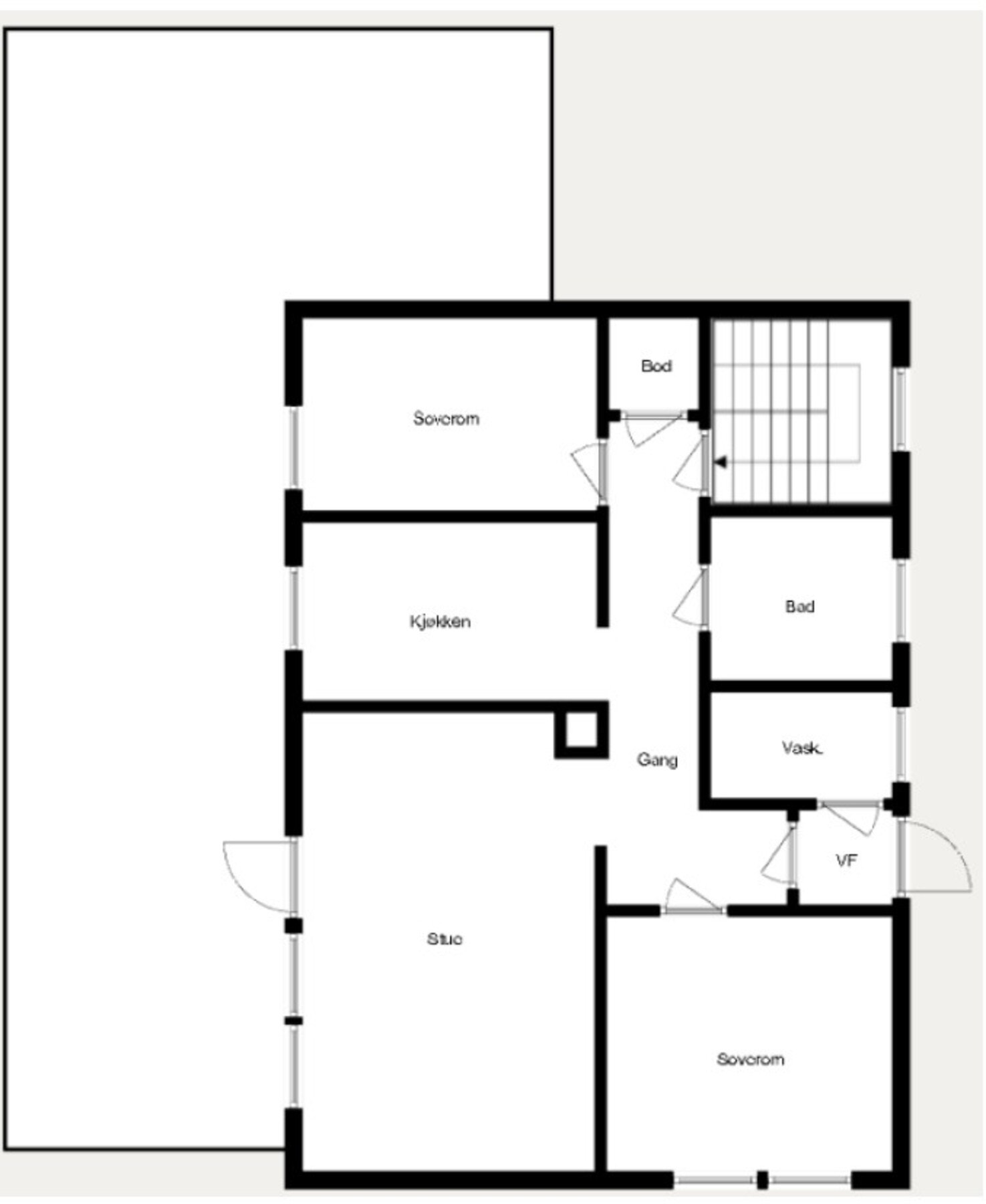 Plantegning, 1. etasje Galleribilde