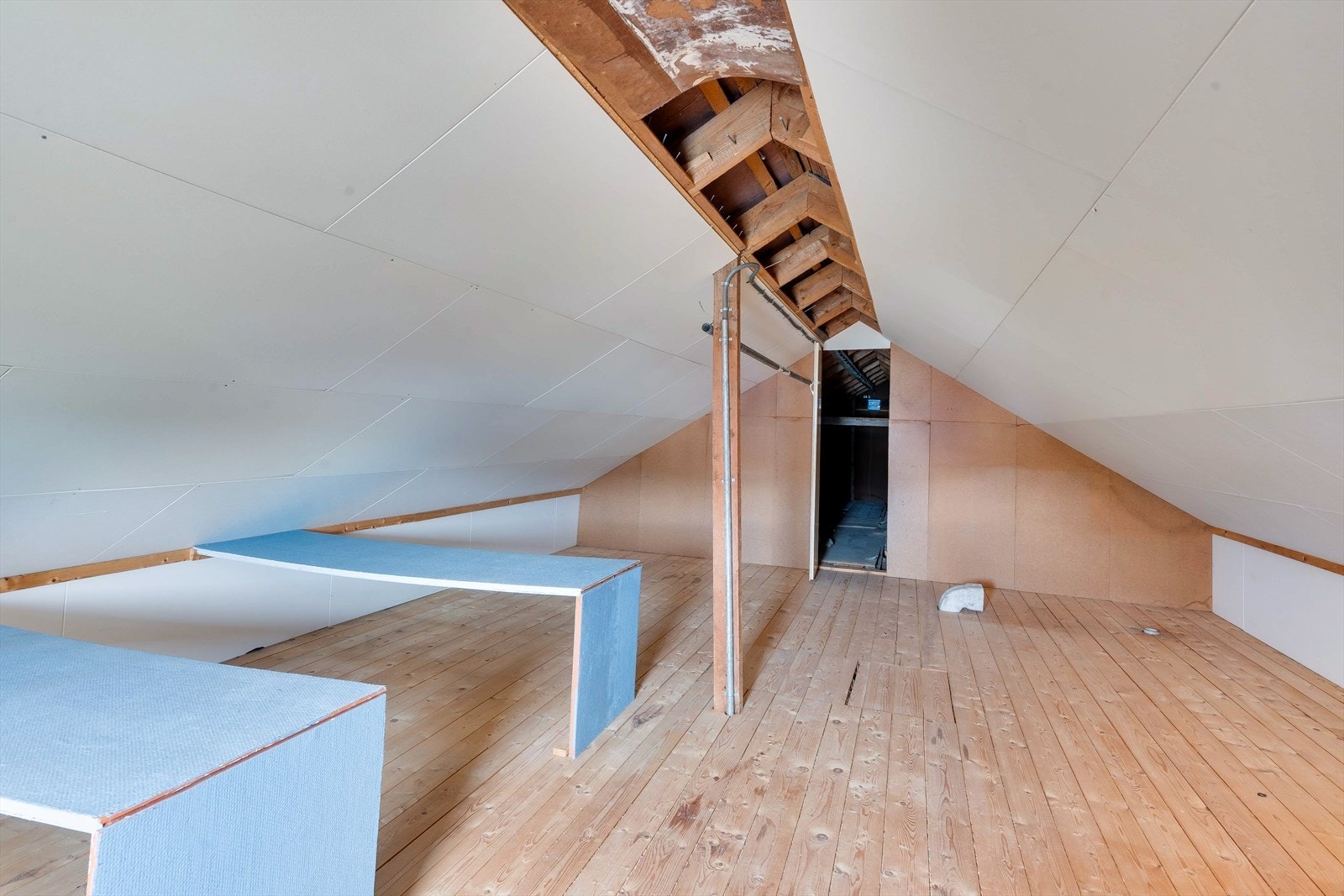 Loftet er delvis innredet med platekledning og har et gulvareal på ca. 29 m². Galleribilde