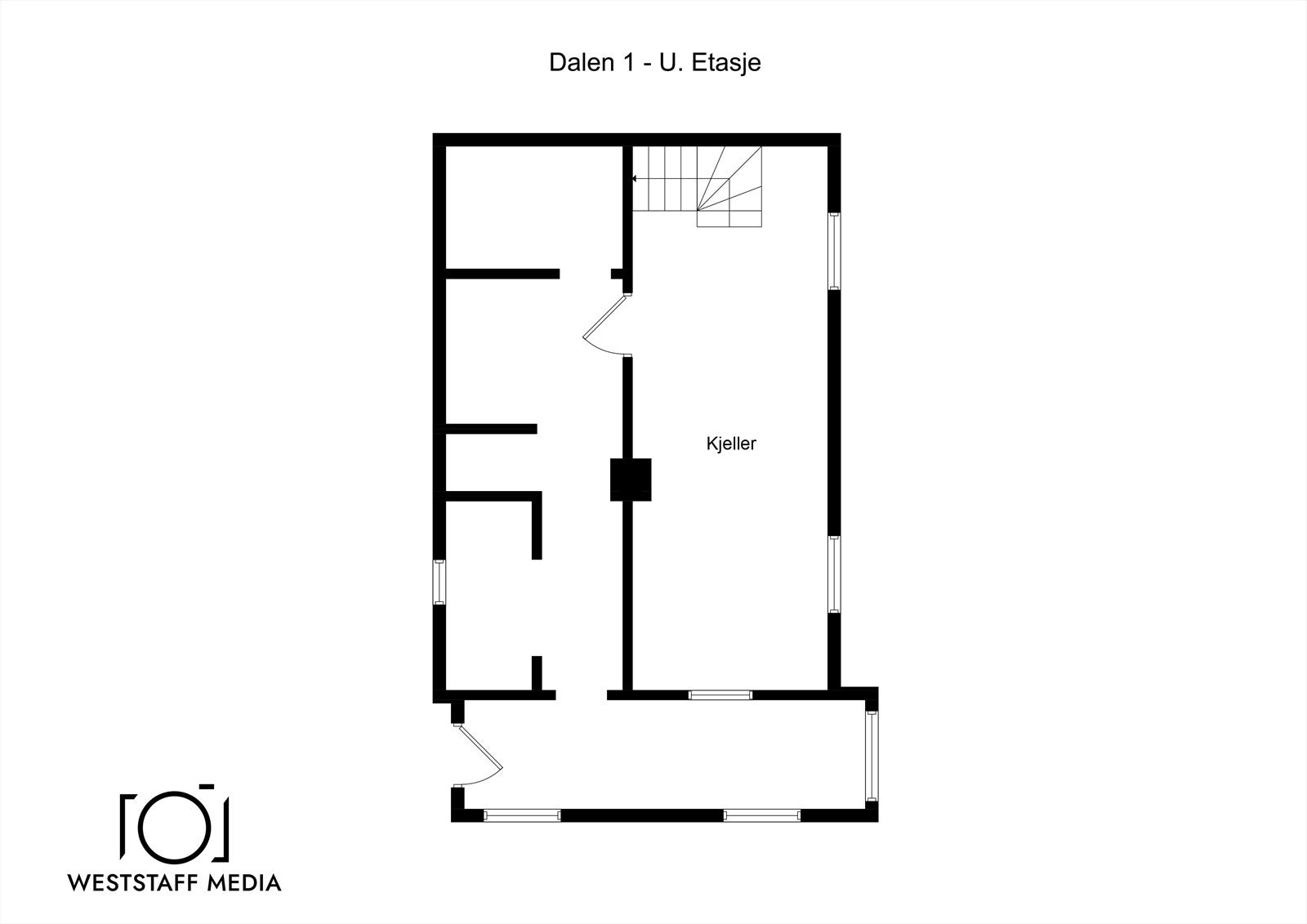 - Plantegning underetasje "eneboligdel" - Galleribilde