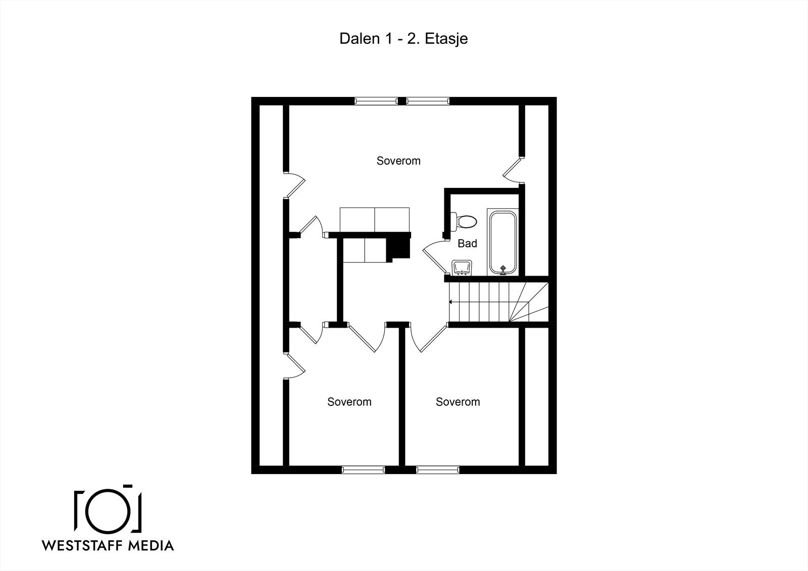 - Plantegning 2. etasje "eneboligdel" - Galleribilde