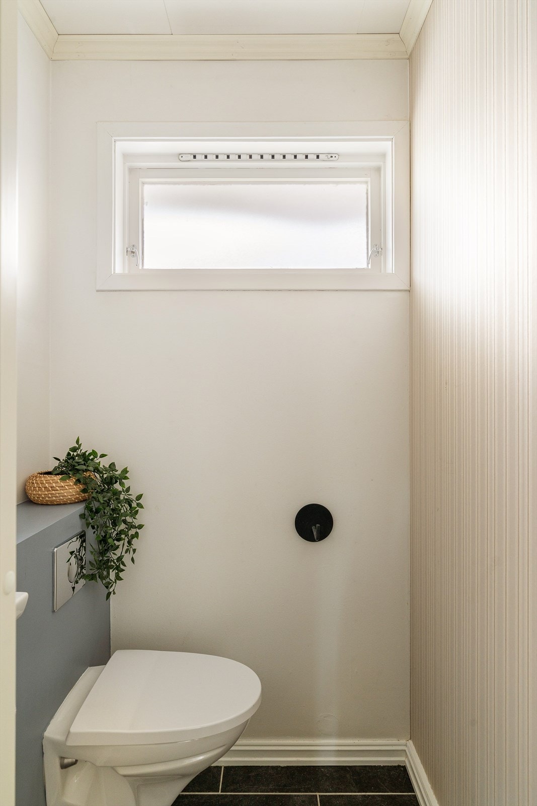 Ekstra gjestetoalett gjør det praktisk for barn som springer inn og ut, og så slipper gjestene å bruke badet. Galleribilde