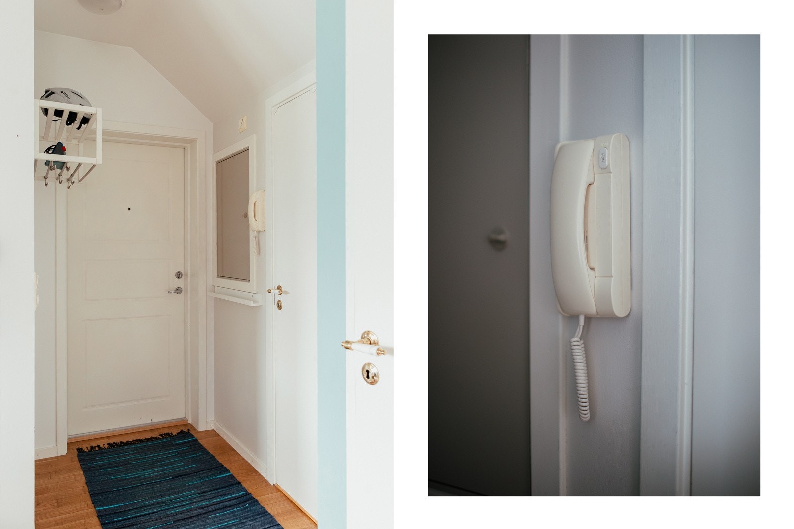 Entré med dørcalling og adkomst til innvendig bod. Adkomst via felles innvendig trapperom. Selgers private foto