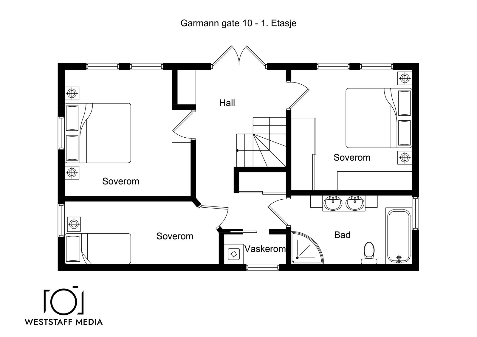 Plantegning første etasje Galleribilde
