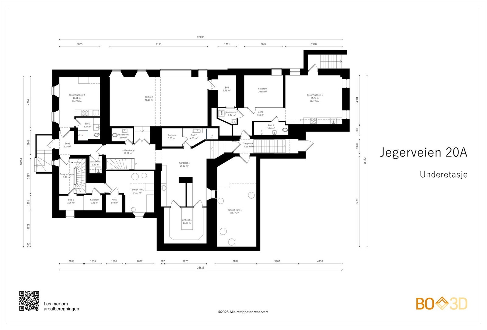 Plantegning kjeller. Galleribilde