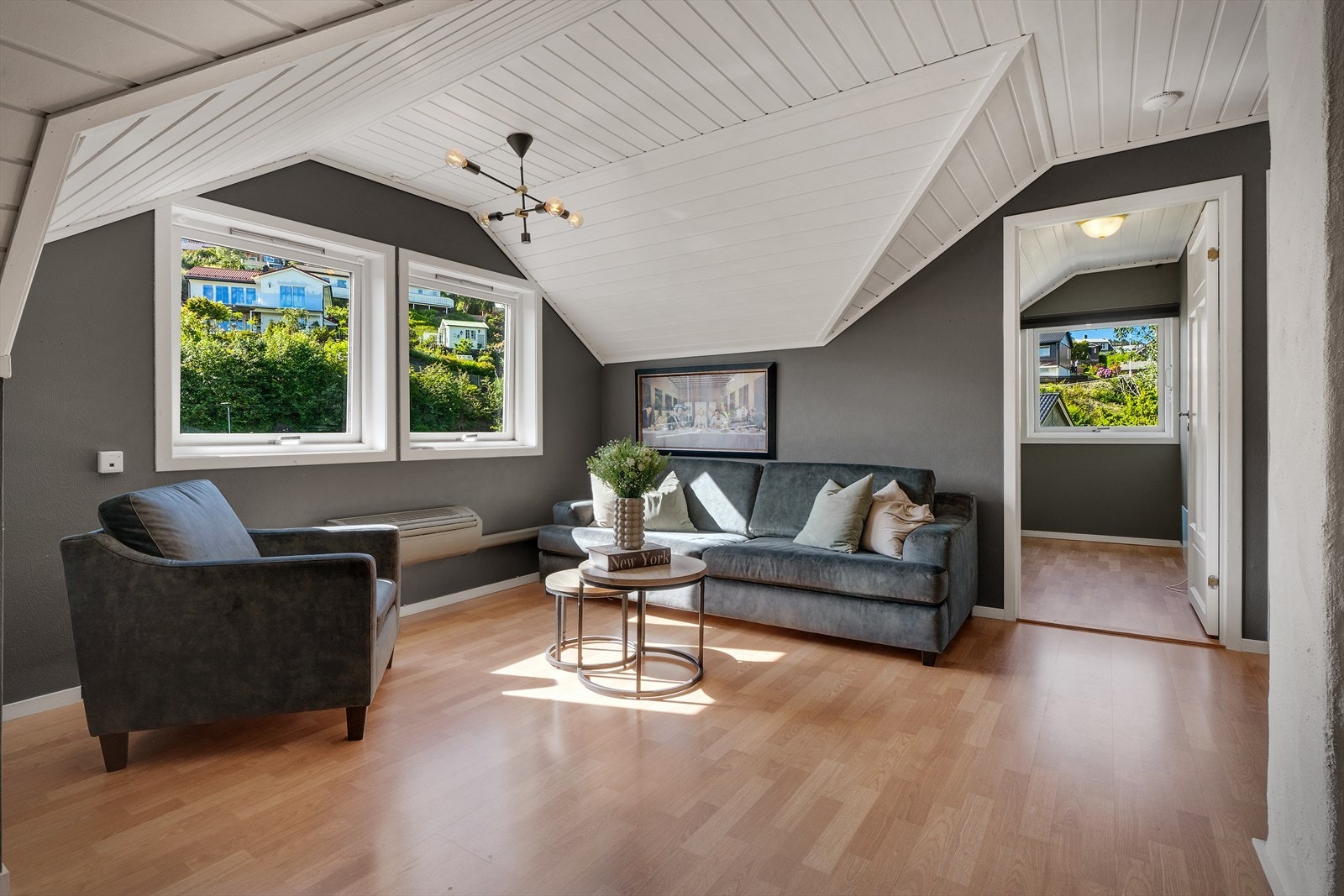 - Loftsetasjen inneholder gang/tv-stue, bad og 3 soverom - Galleribilde