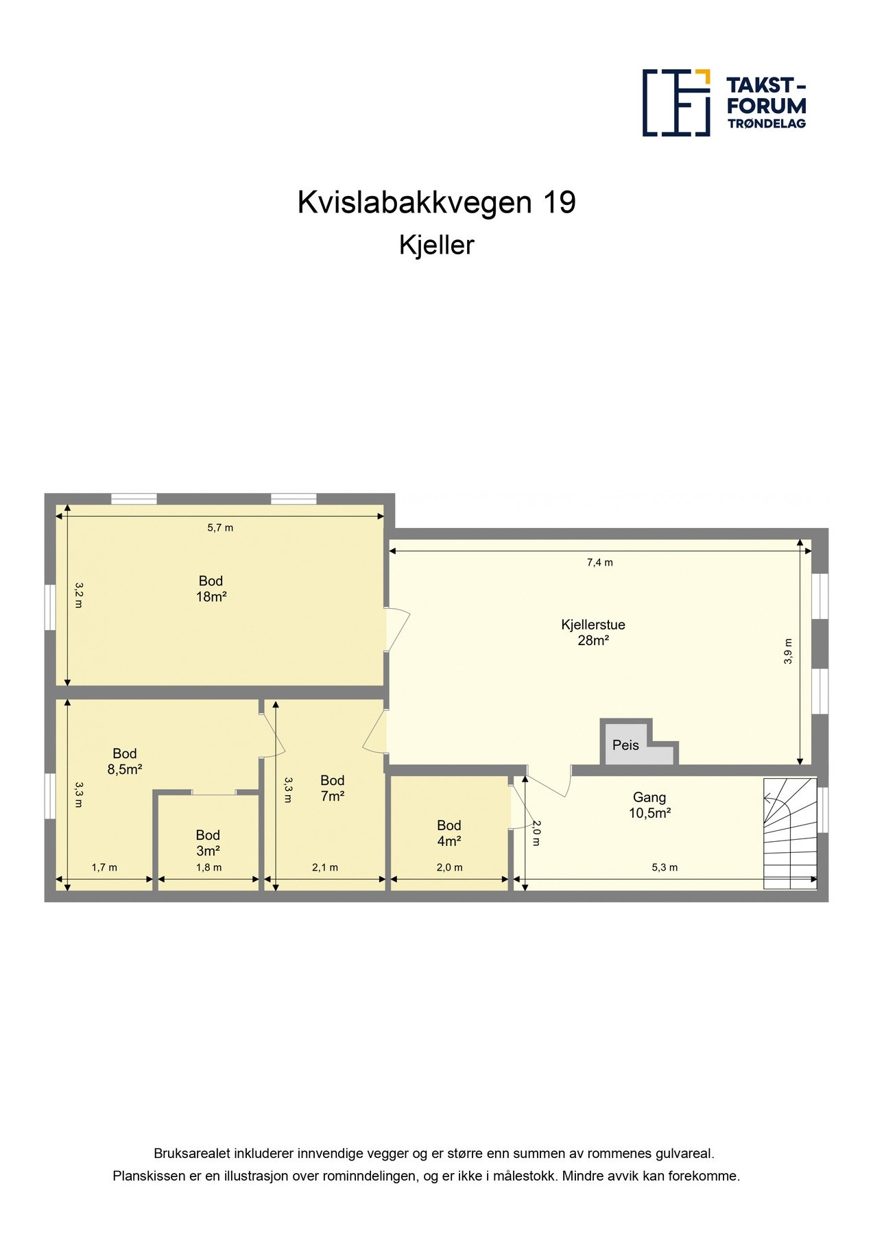 Plantegning kjeller. Galleribilde