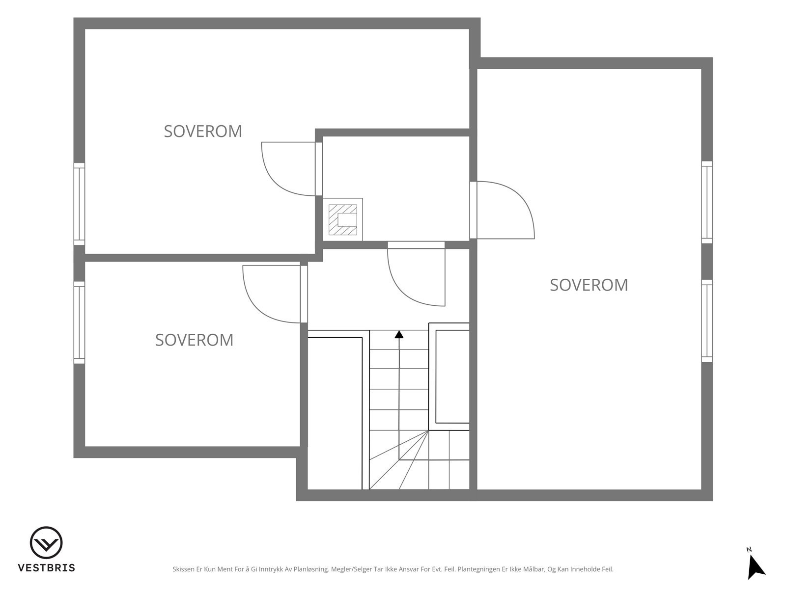 Loft - en mindre del av det ene soverommet er ikke godkjent ref. pkt. ferdigattest Galleribilde
