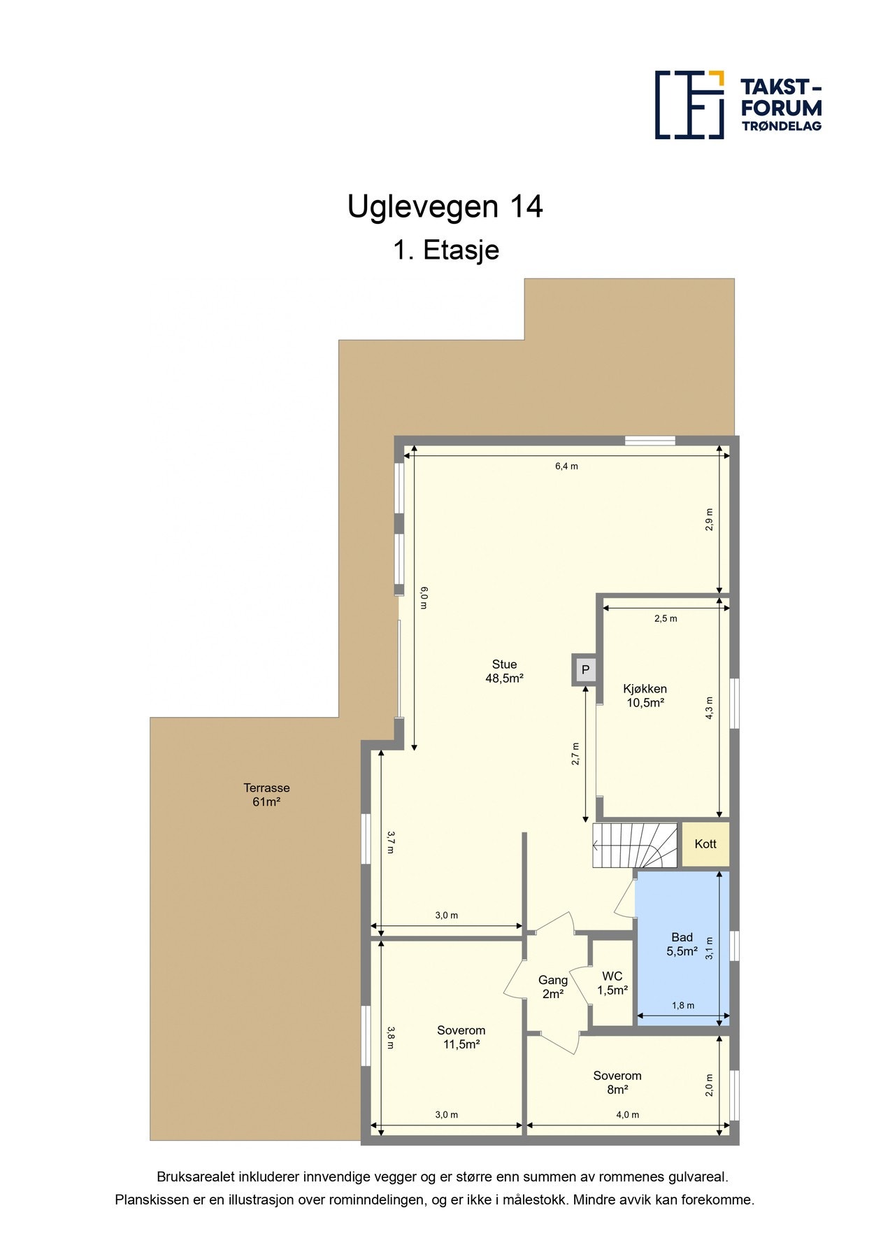 Planskisse 1 etasje. Galleribilde