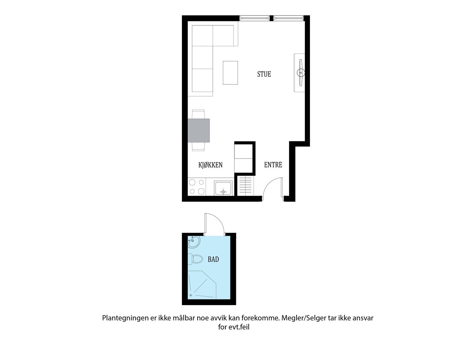 Plantegning hybel 1 Galleribilde