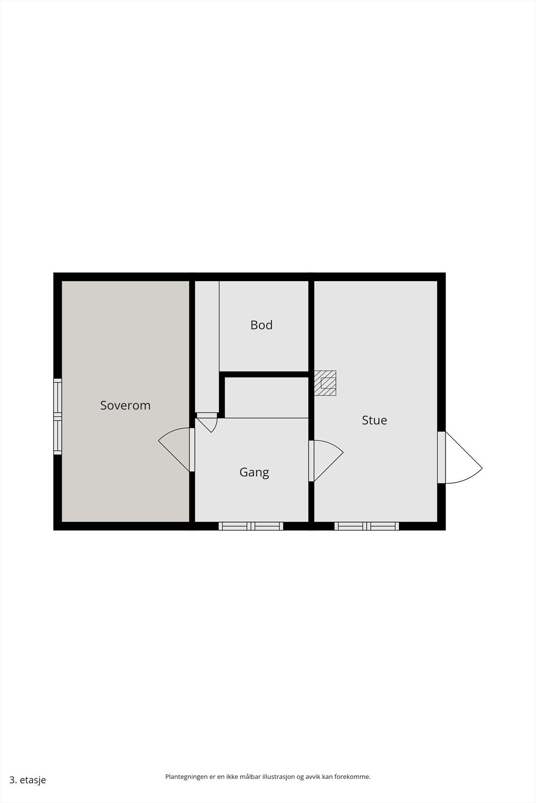 Bryggerhuset er innredet med stue, gjesterom og et rom med bakerovn. Galleribilde