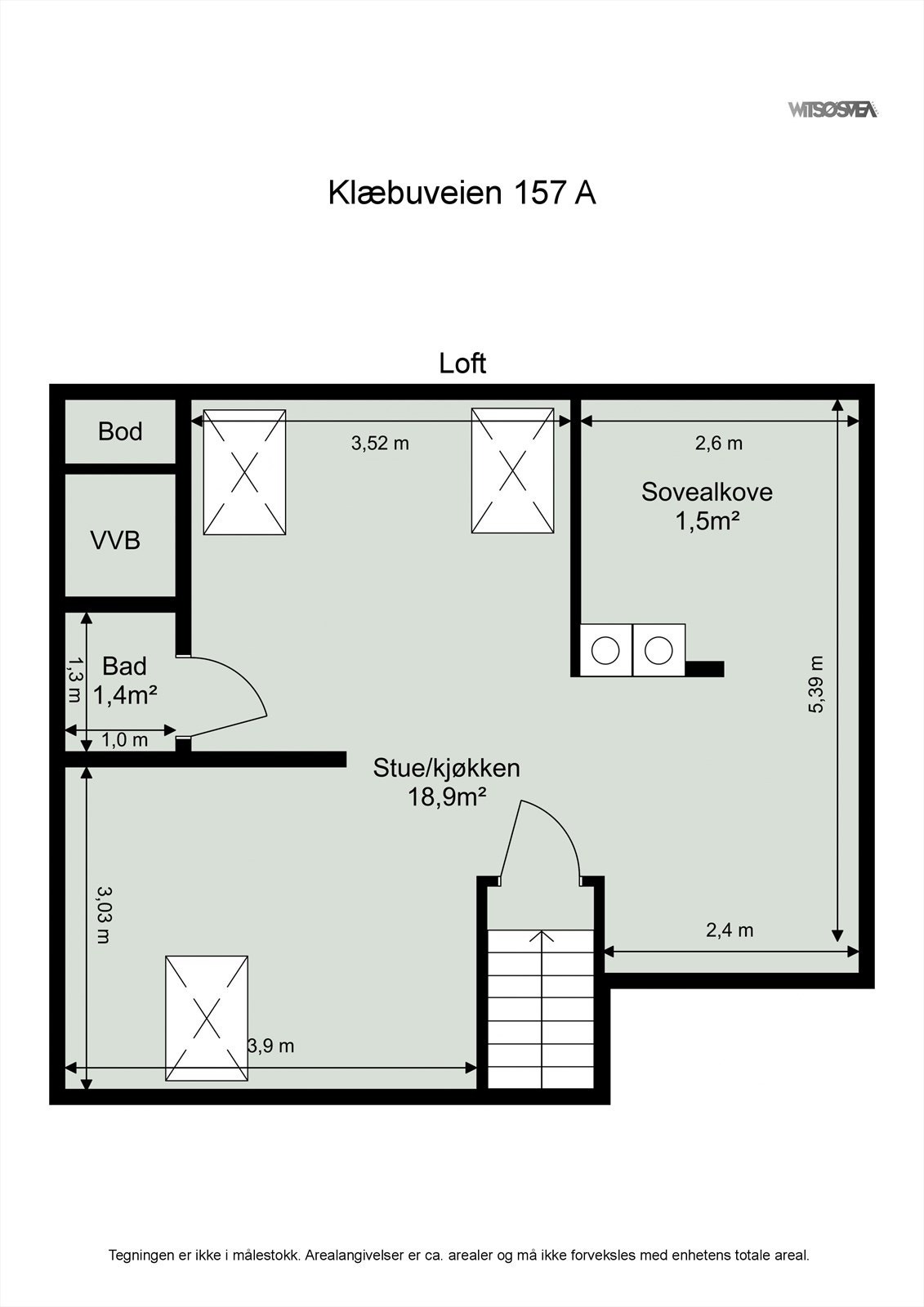 Planskisse loft. Galleribilde