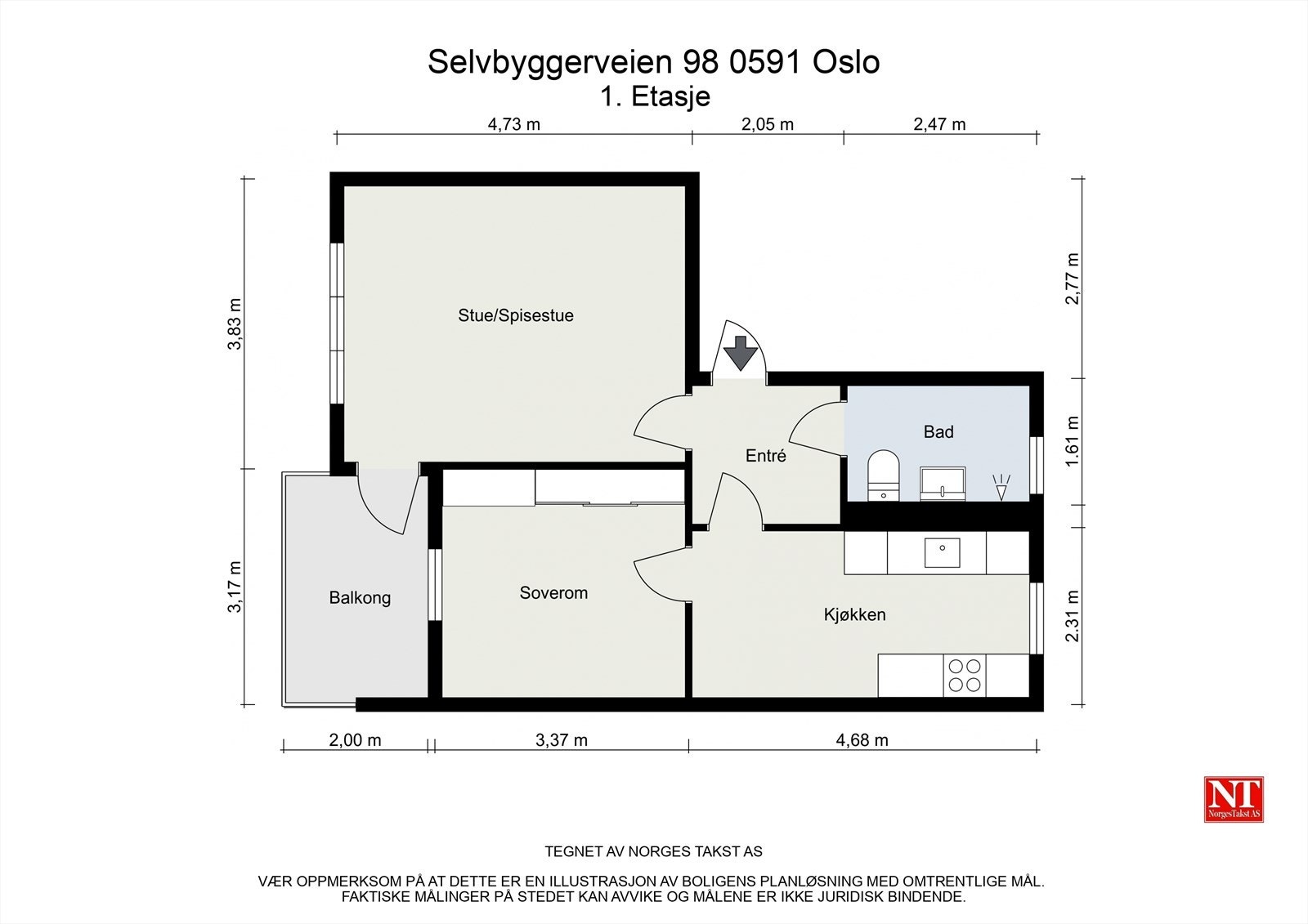 Vi starter med plantegningen slik at du får orientert deg i boligen før du blar videre. Galleribilde