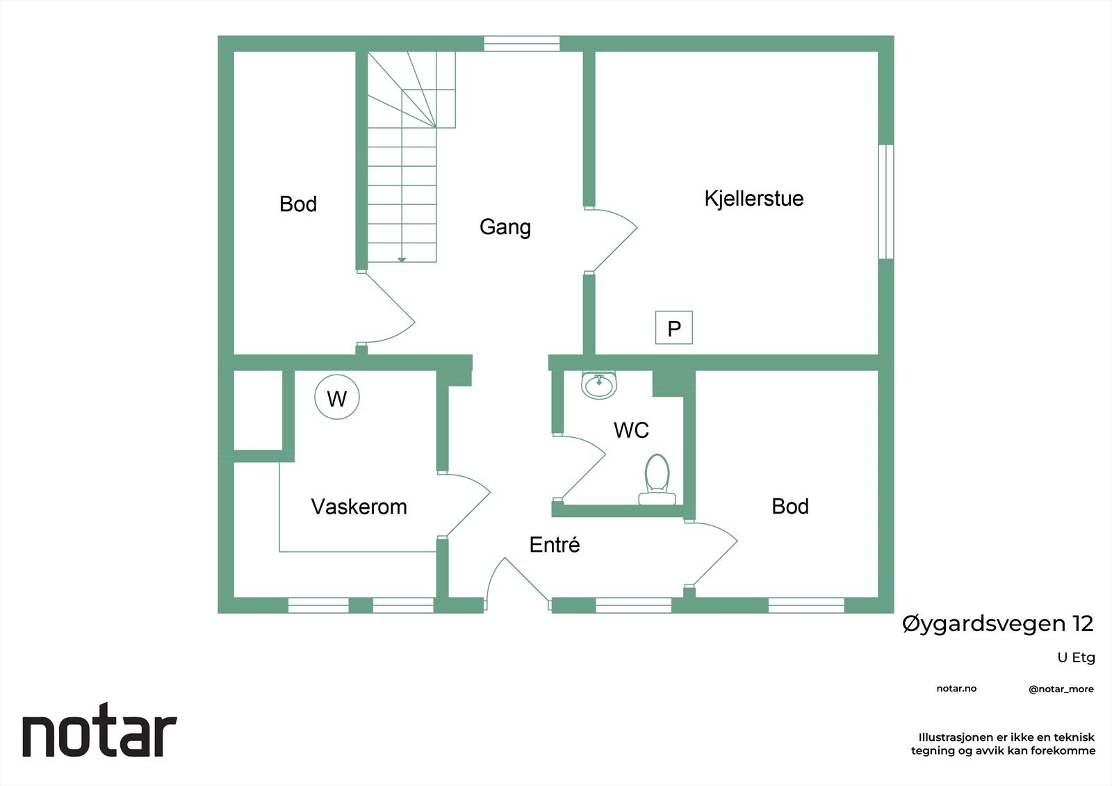 Plantegninger underetasje - Øygardsvegen 12 Galleribilde