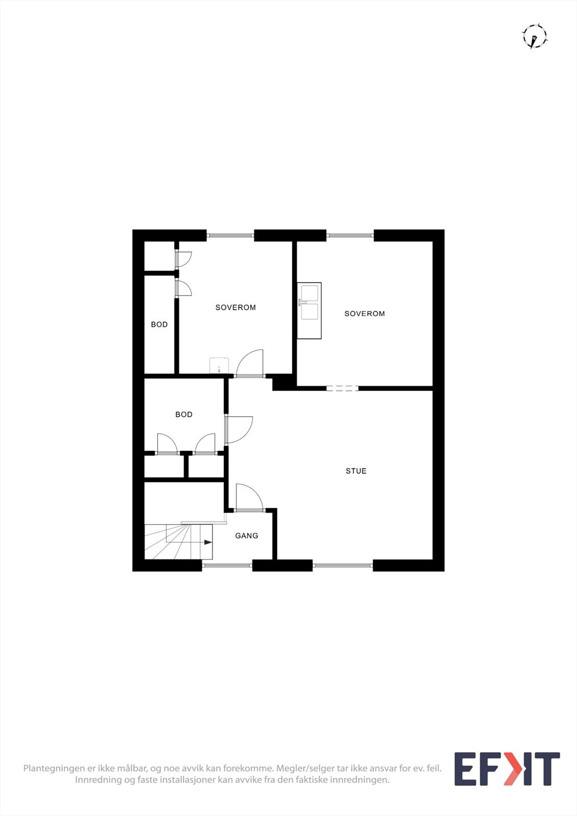 Loftsetasjen er innredet med stue, to soverom og et toalettrom. Galleribilde