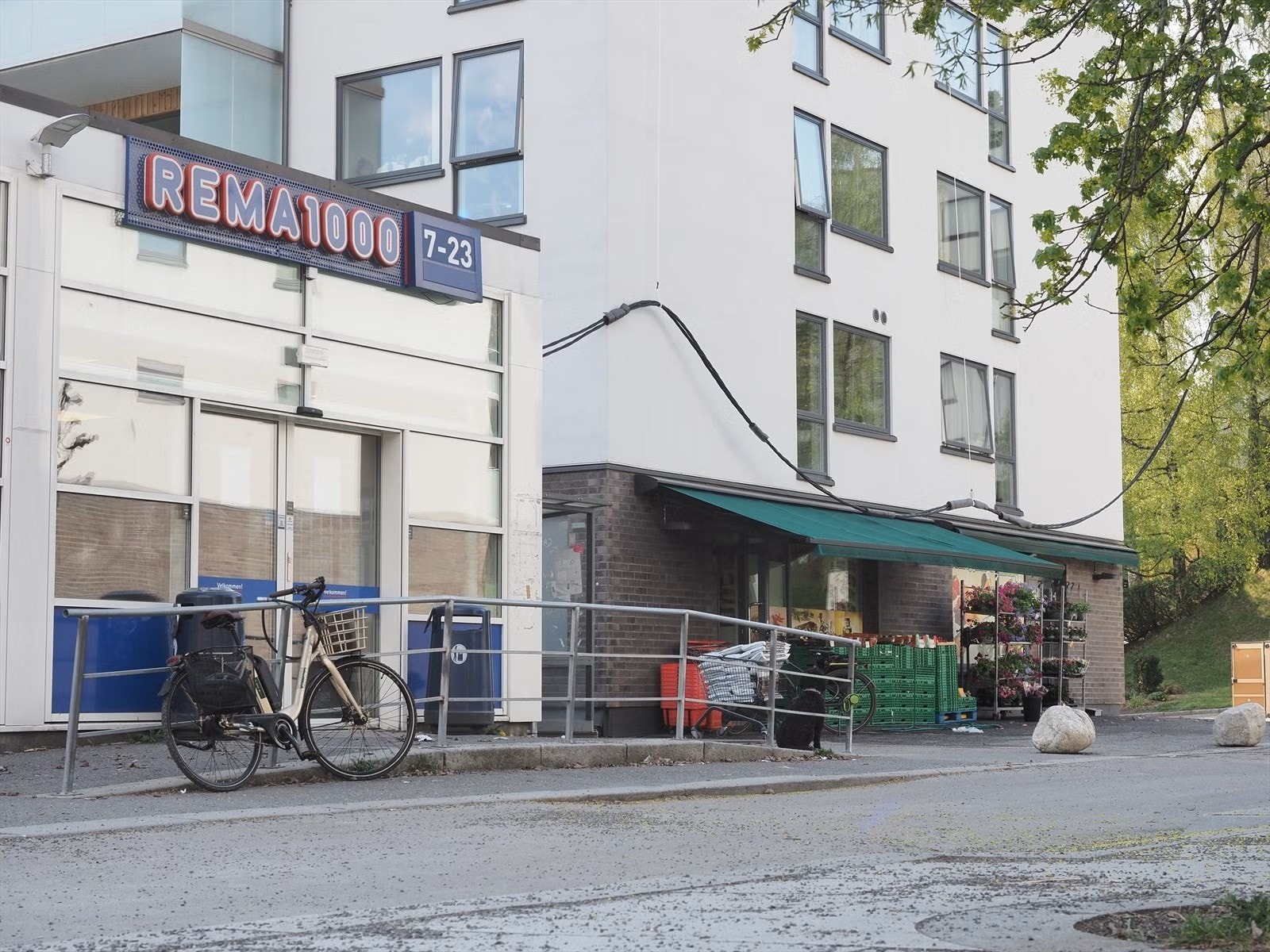 Rema 1000 og søndagsåpen grønnsaksbutikk på Hovseter torg Galleribilde