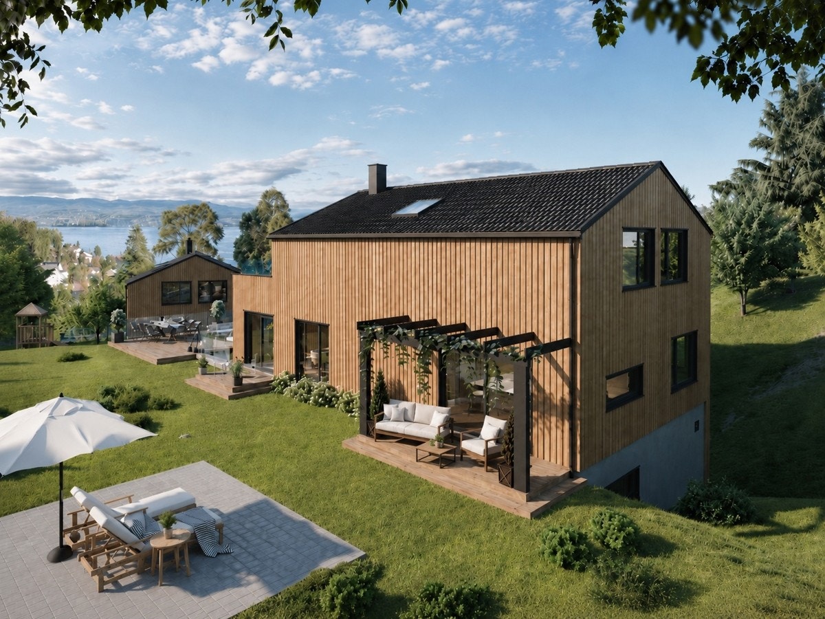Velkommen til en moderne og sjønær bolig på attraktive Oksval, med kort vei til badestrand og flotte turområder. Hus 3 har en spesielt attraktiv plassering, høyt og tilbaketrukket innerst i prosjektet. Galleribilde