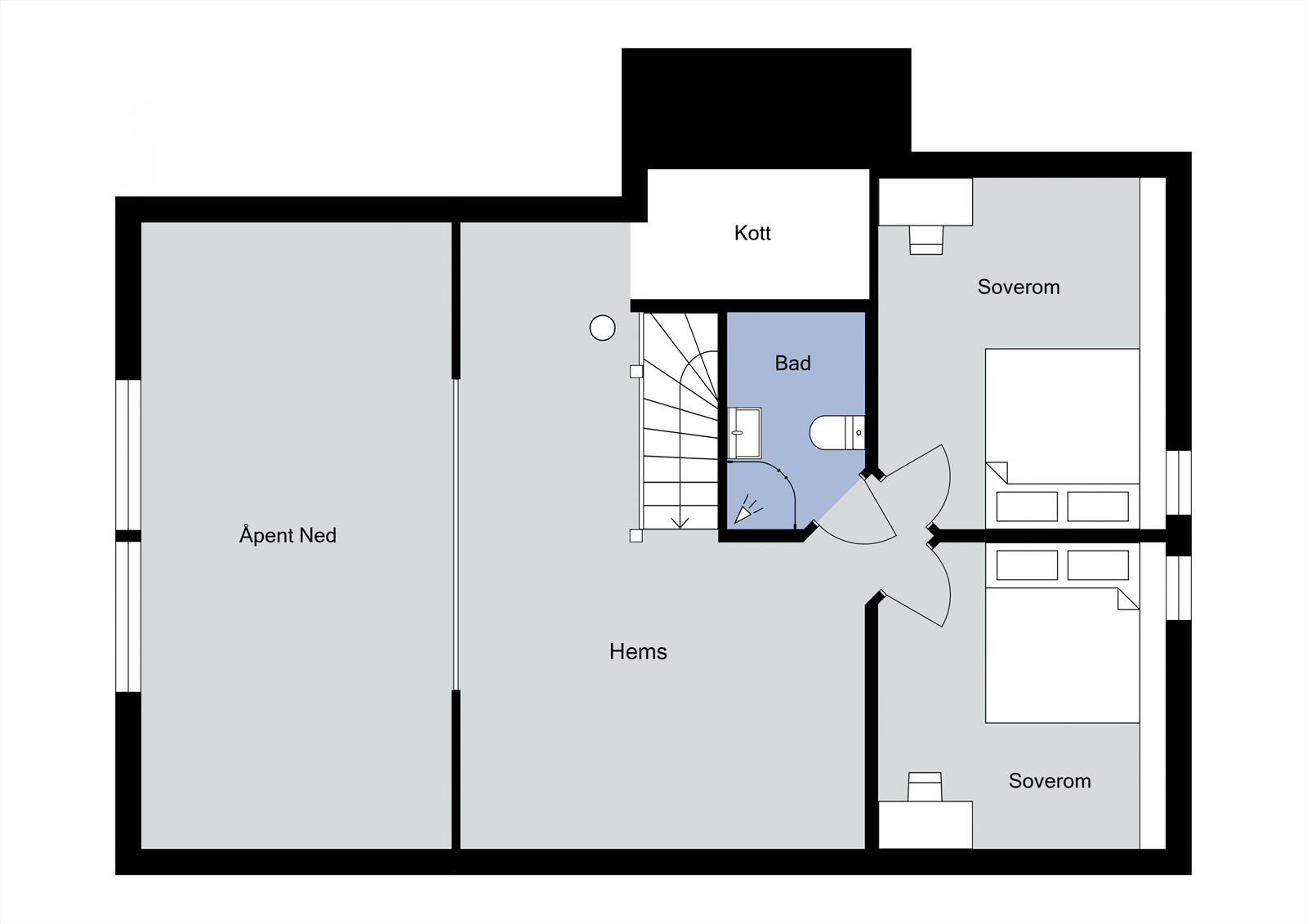 Plantegning loftsetasje. Galleribilde