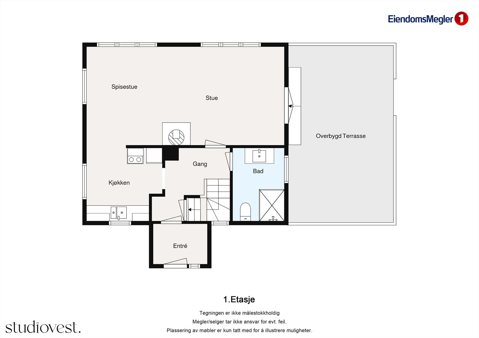 Planskisse 1. etasje Galleribilde