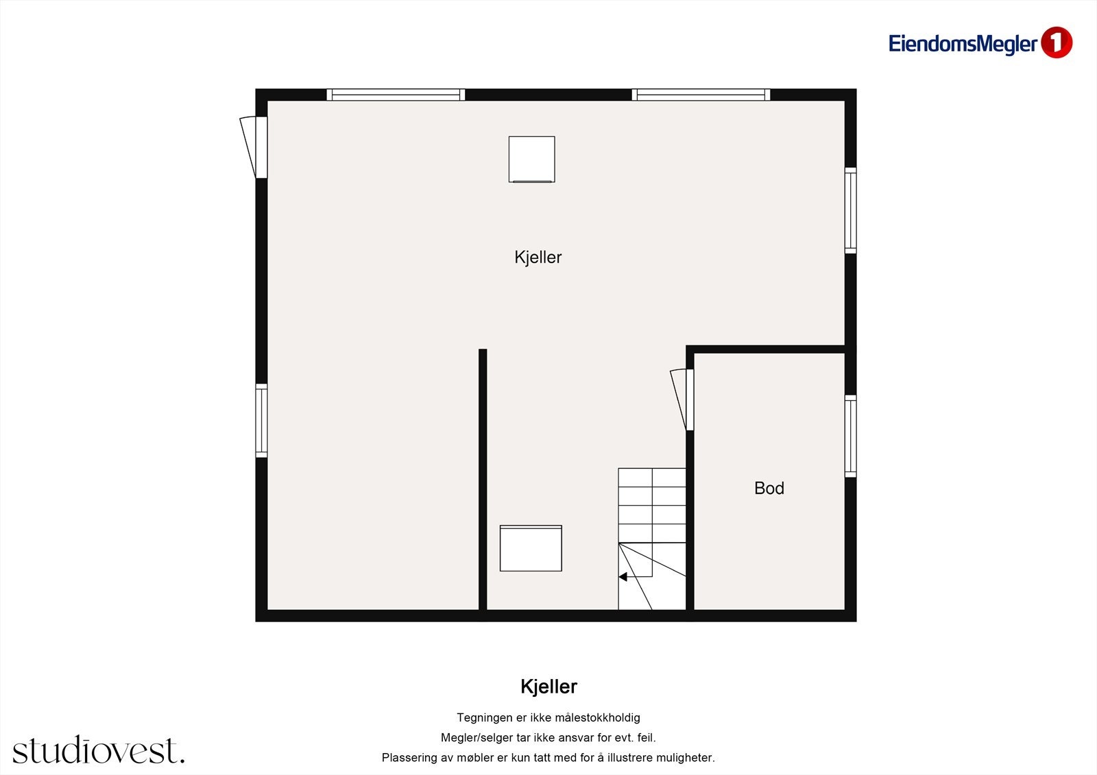 Planskisse kjeller Galleribilde