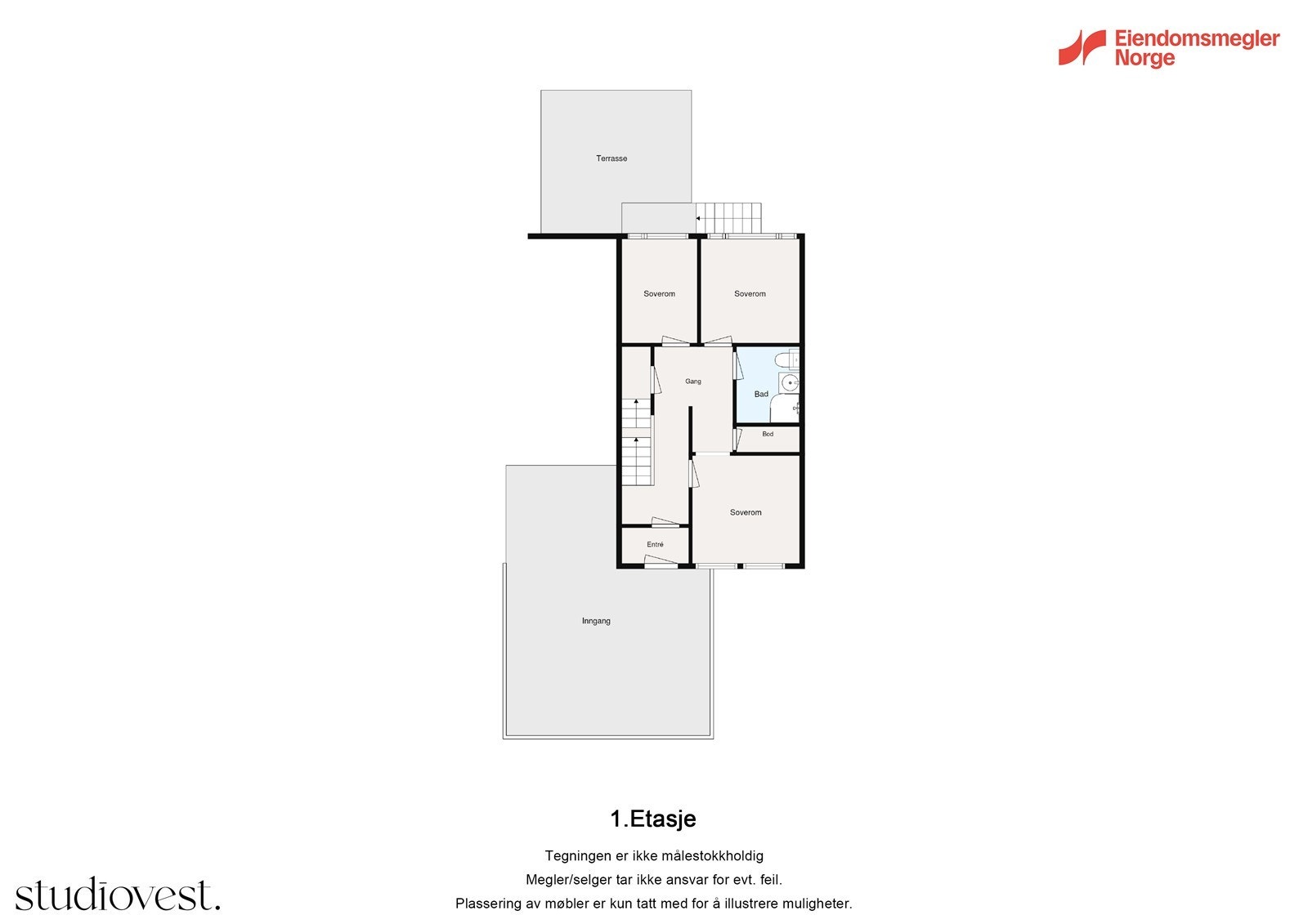 Plantegning 1. etasje Galleribilde
