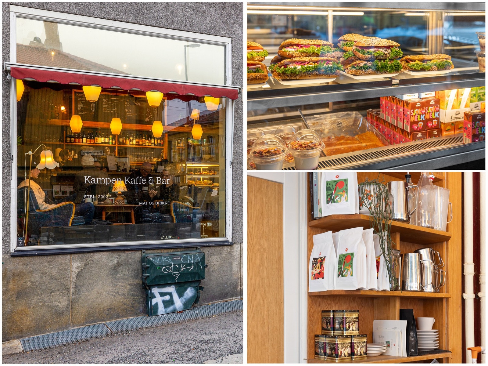 Hyggelige Kampen Kaffe & Bar byr på god kaffe, ferske bakervarer og en lun nabolagsatmosfære. Galleribilde