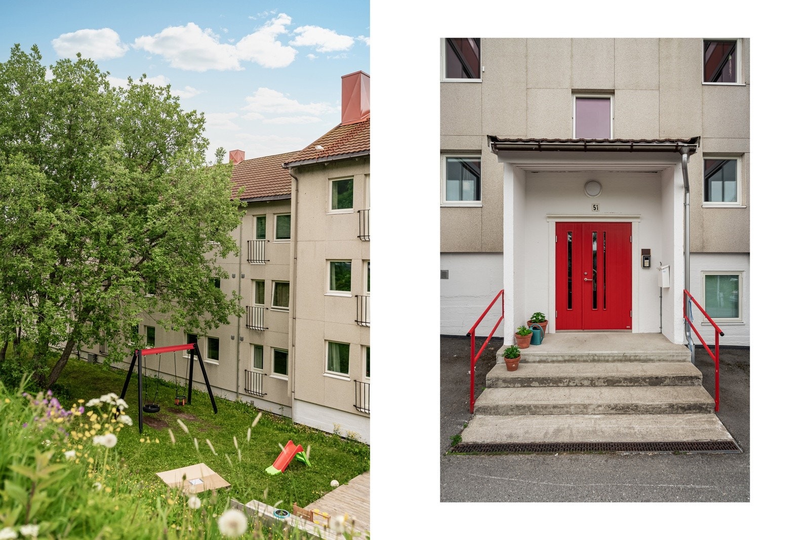Leiligheten ligger i 1. etasje, uten innsyn, og med fin utsikt mot grøntarealer.