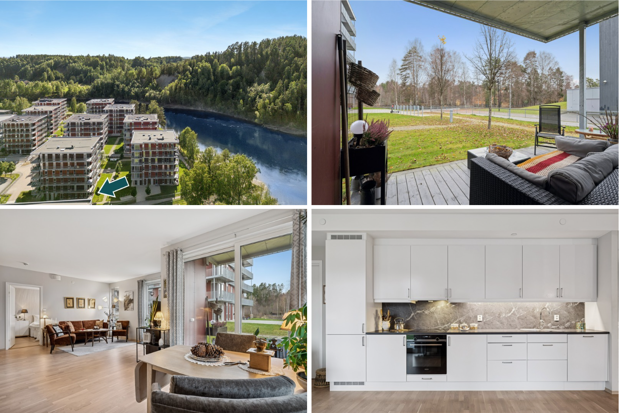 Velkommen til Benterudstranda 3 A! Elveparken består av 9 sameier som deler de fantastiske uteområdene. Galleribilde