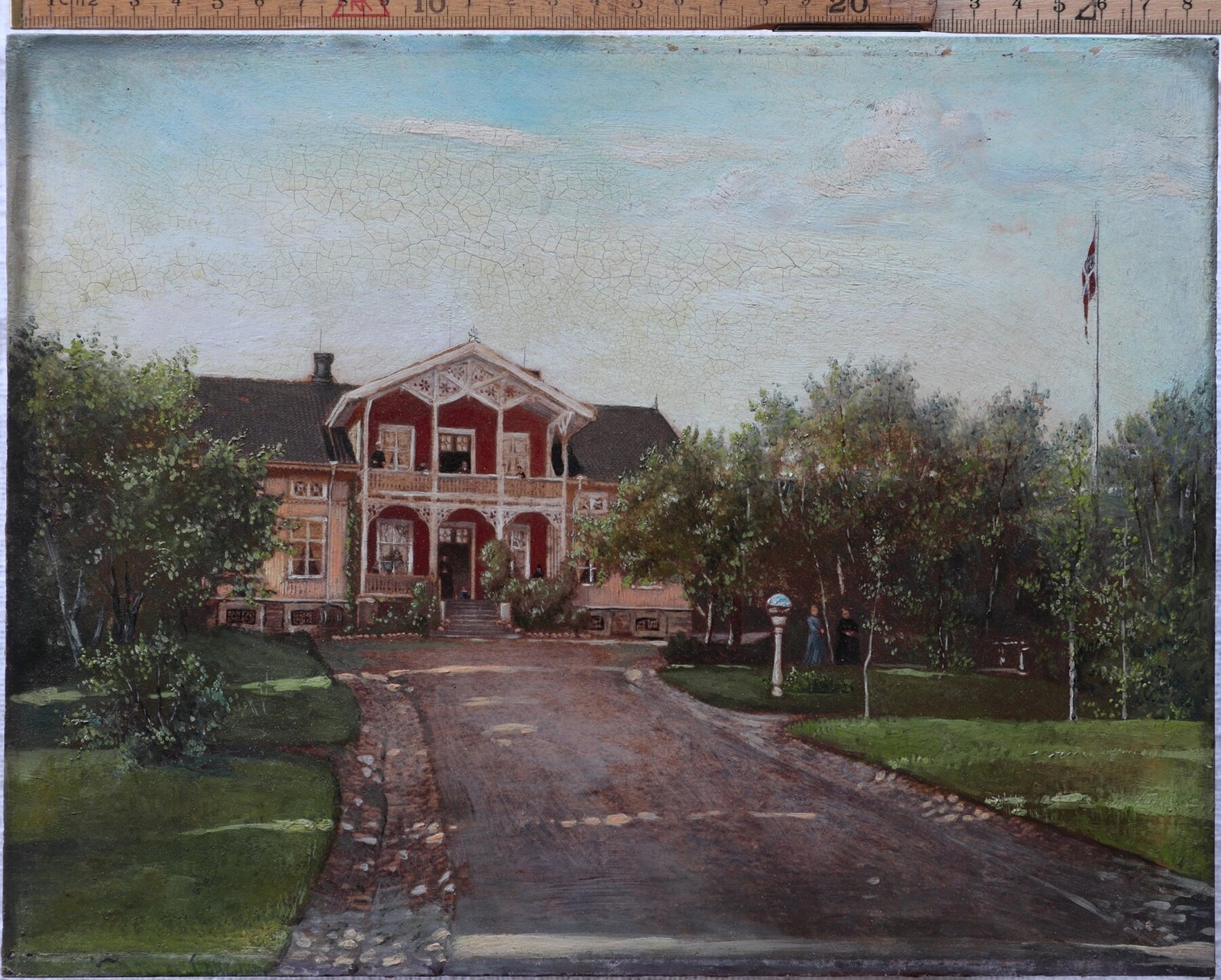 Maleri av boligen fra 1886. Galleribilde