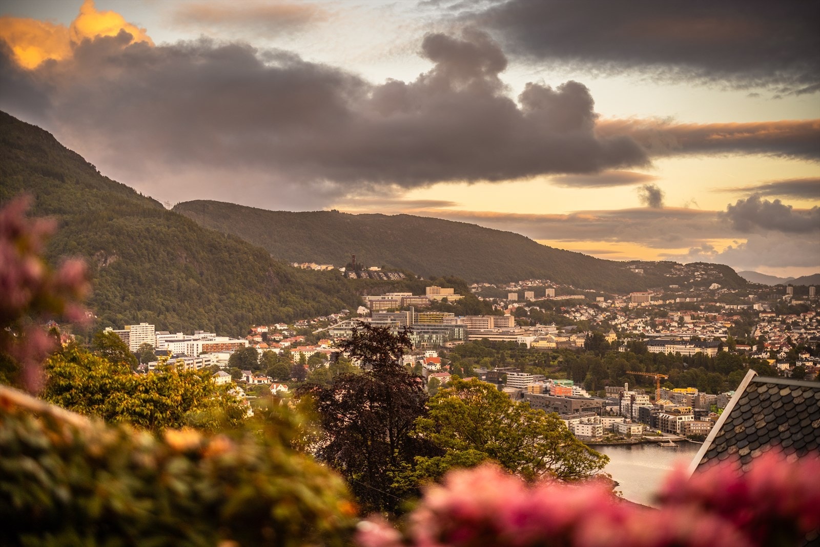 Sørover har man blant annet utsikt mot arbeidsplasser som Haukeland sykehus, Haraldsplass sykehus og videre mot Landåsfjellet, Nattlandsfjellet, Fanafjellet og Bergensdalen. Galleribilde