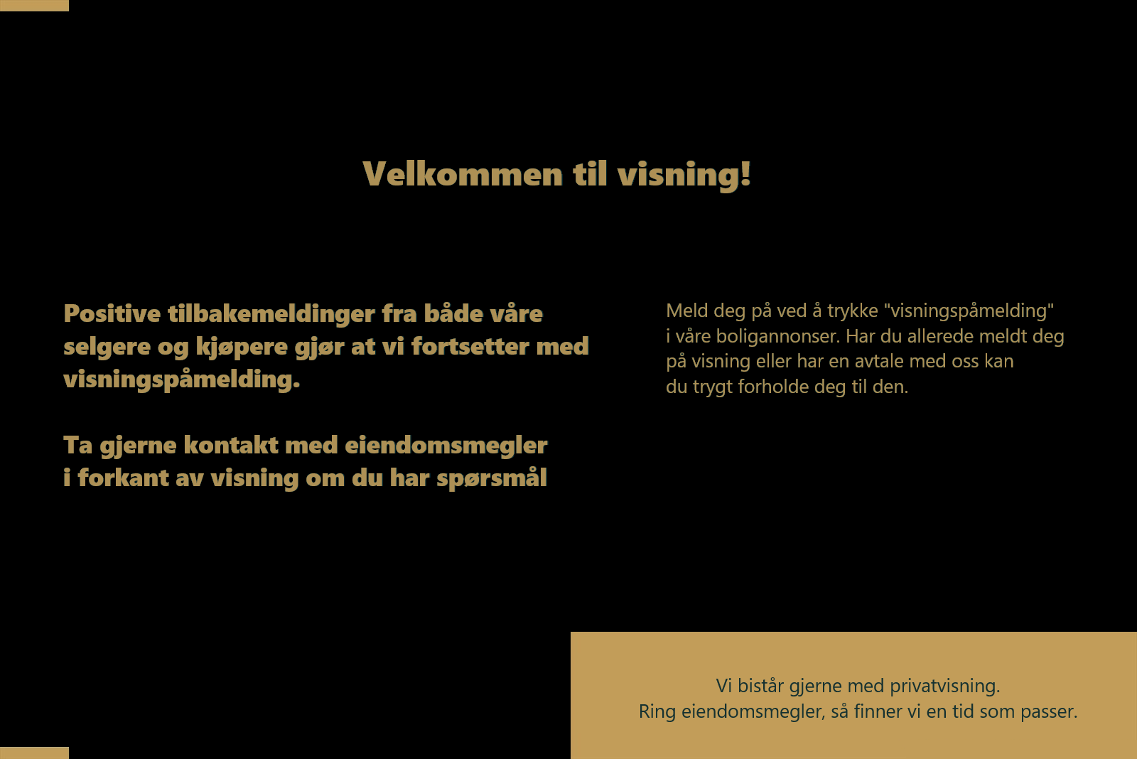 Velkommen på visning! Galleribilde
