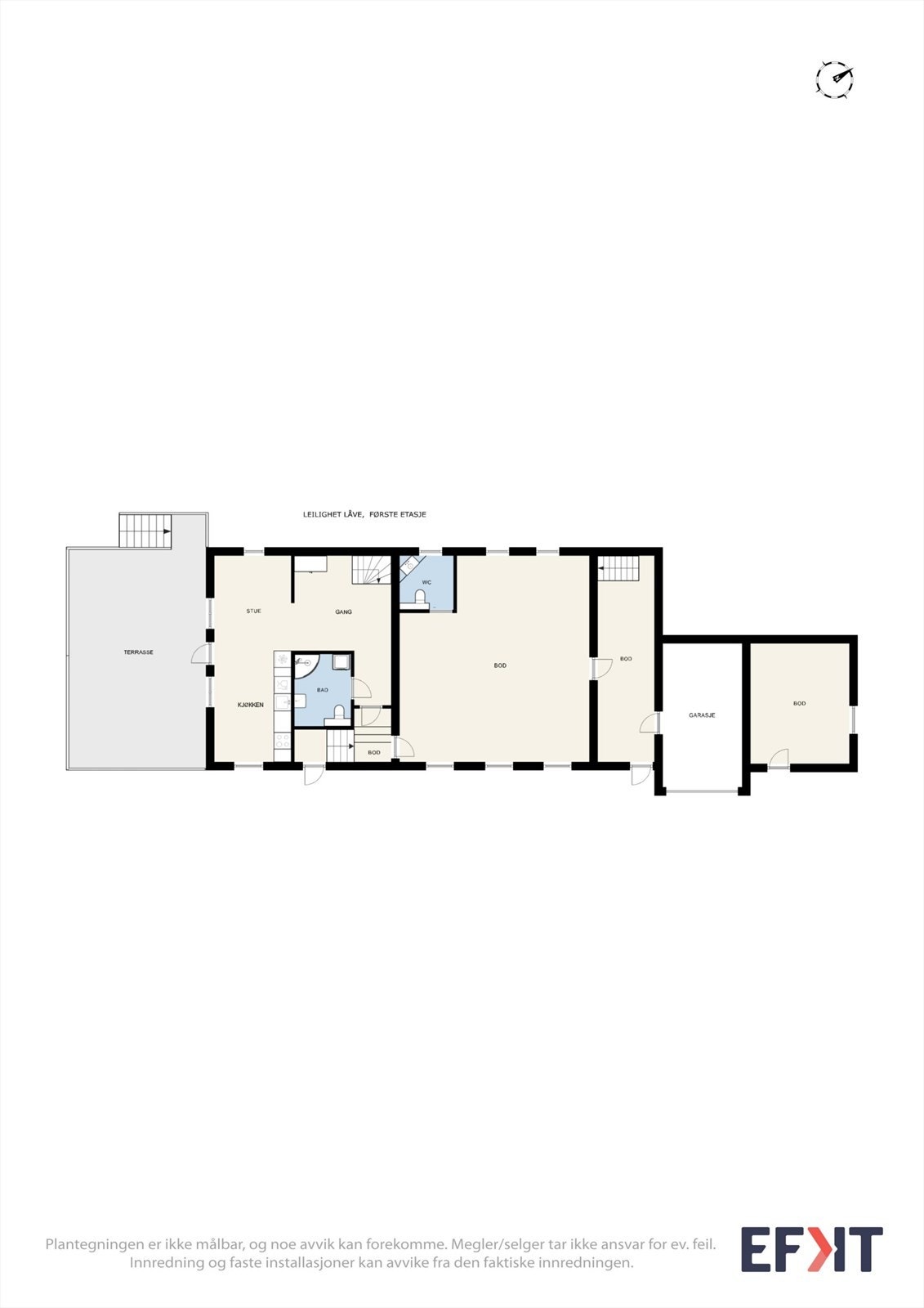 Plantegning 1. etg. uthus og leilighet. Galleribilde