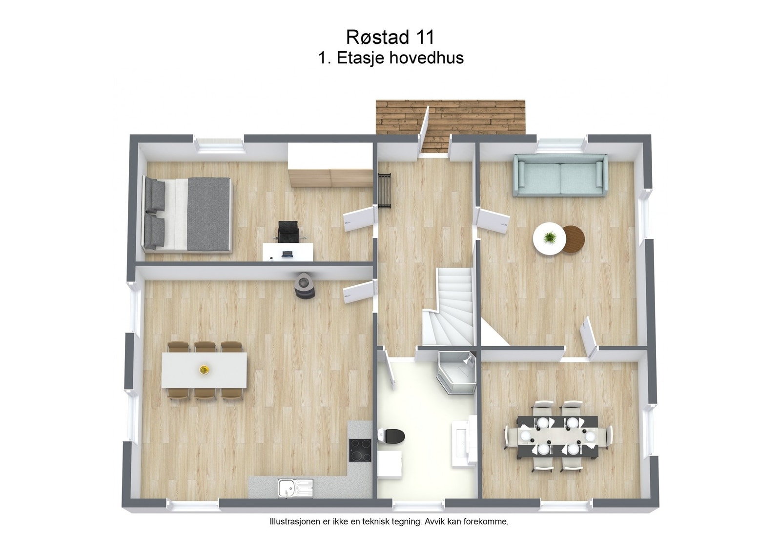 Plantegning 1. Etasje hovedhus Galleribilde