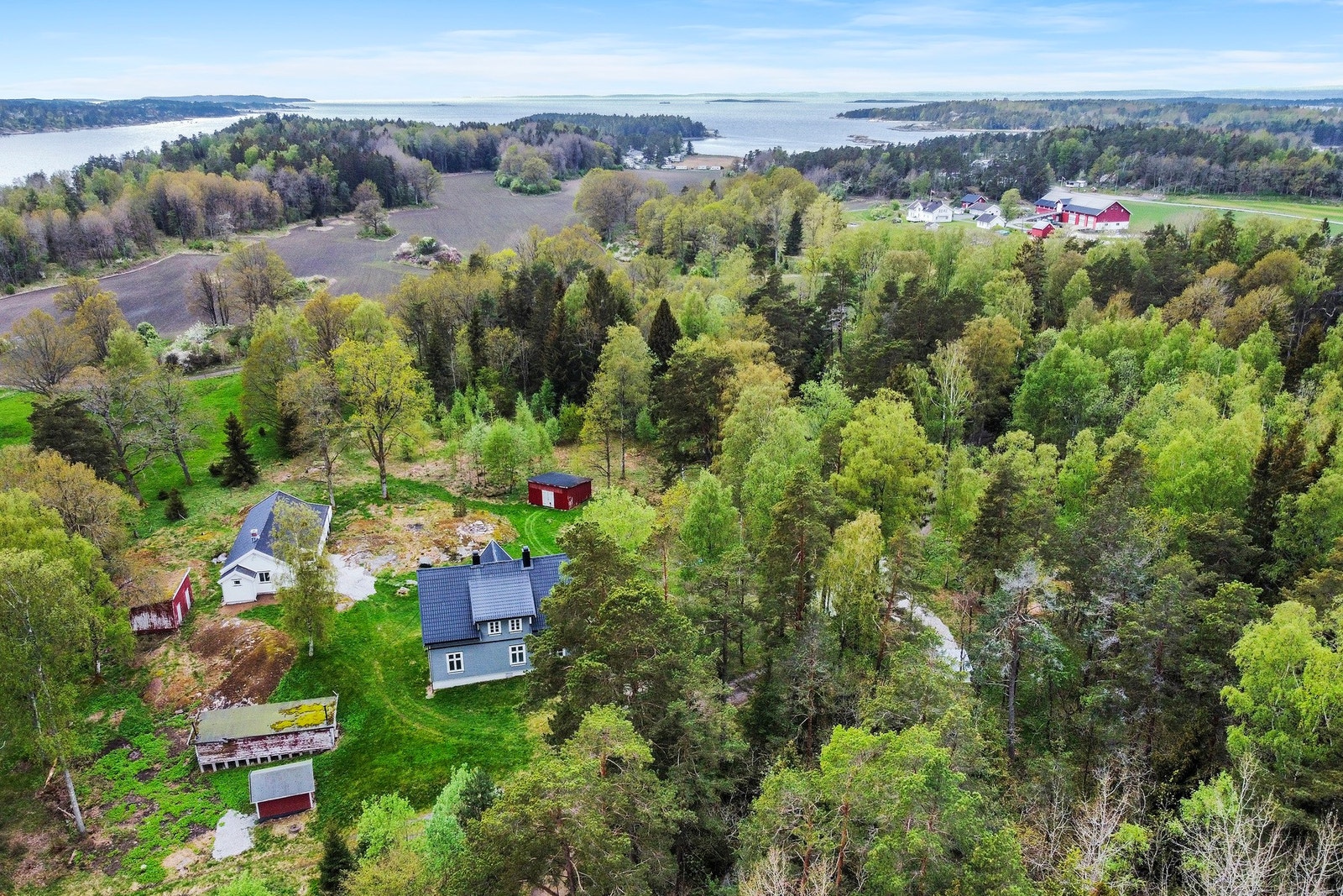 Dronebilde av området Galleribilde