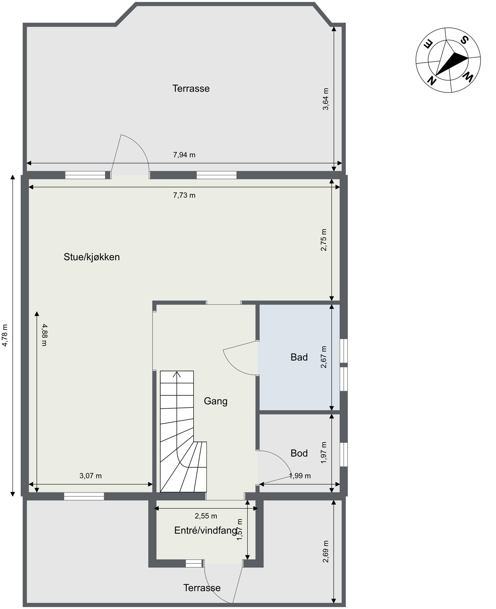 Plantegning 1.etg Galleribilde