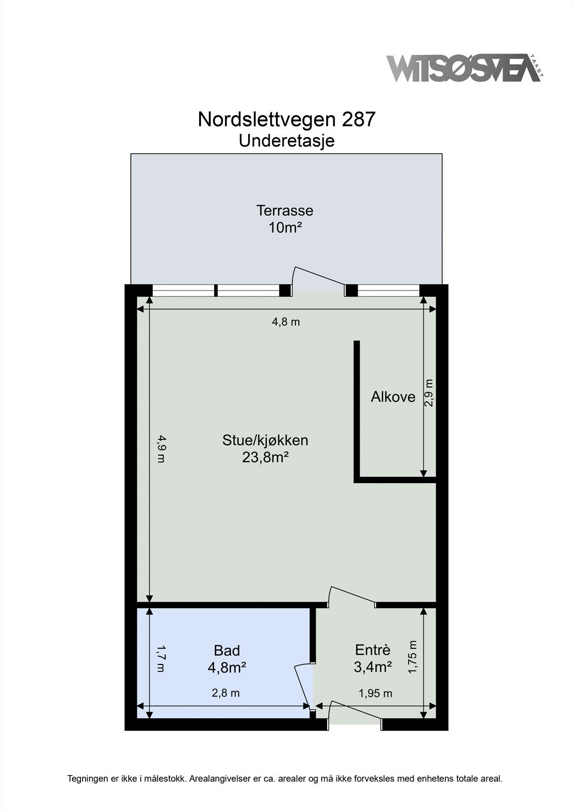 Planskisse fra takstmann. Galleribilde