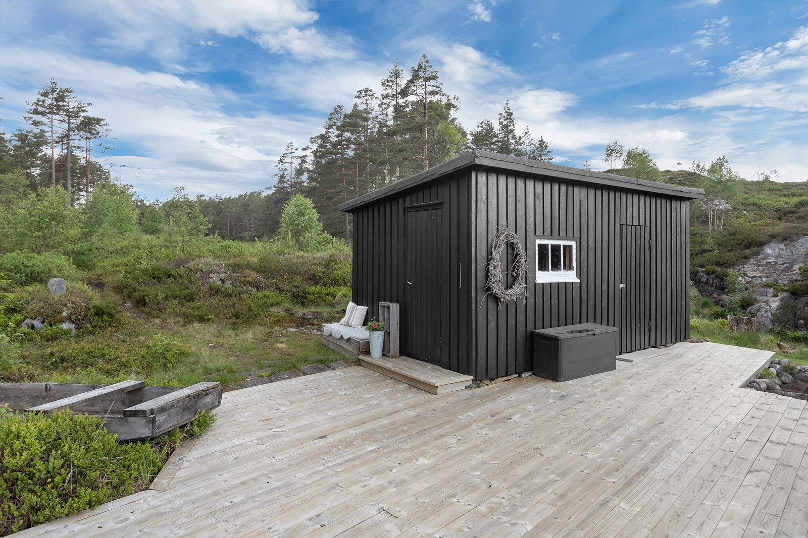 Praktisk utvendig
bod på 13m² Galleribilde