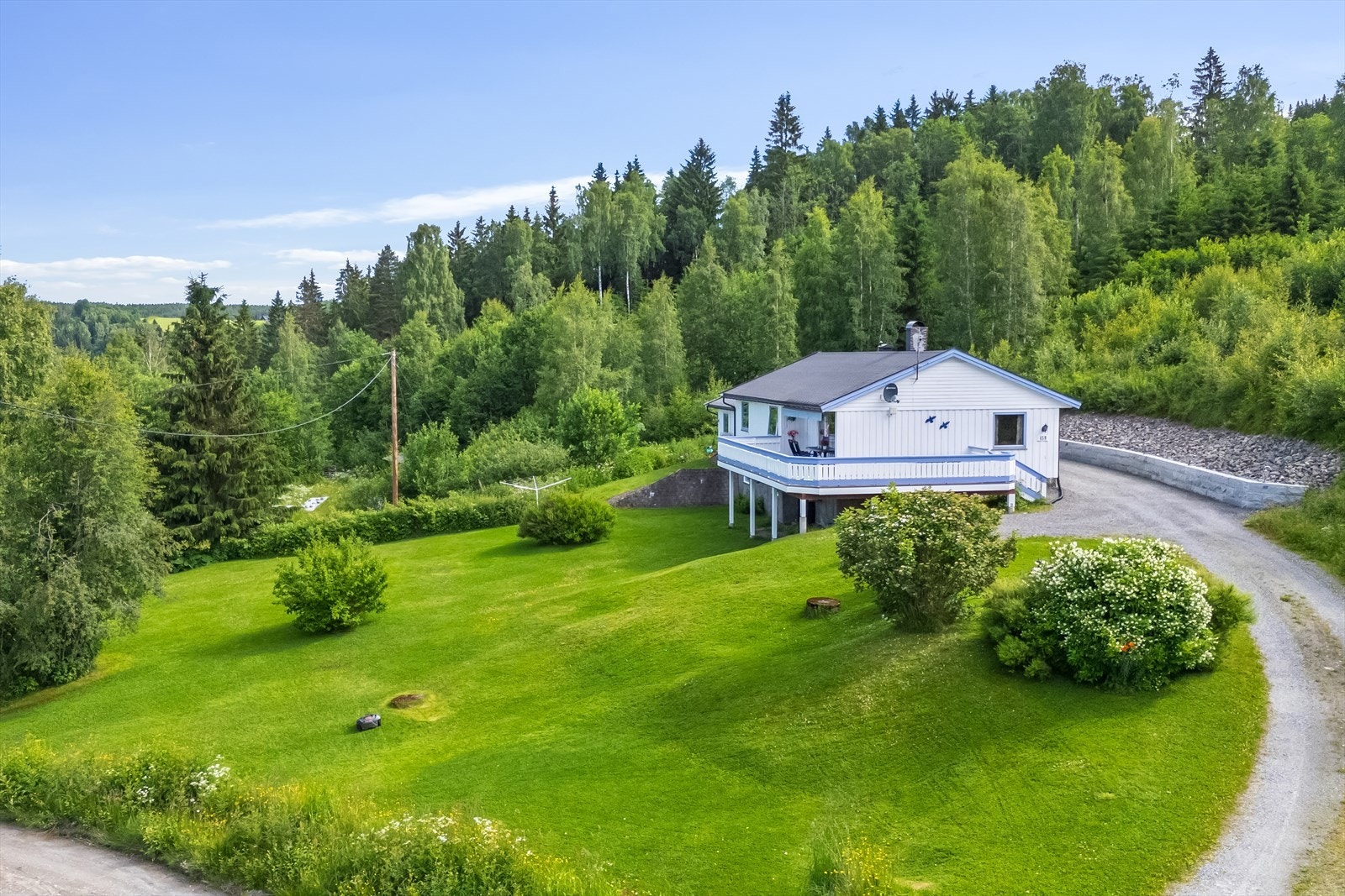 Eiendommen byr på hele 3 538m² mål og består av gressplen, div beplantning og flott opparbeidet uteareal. Galleribilde