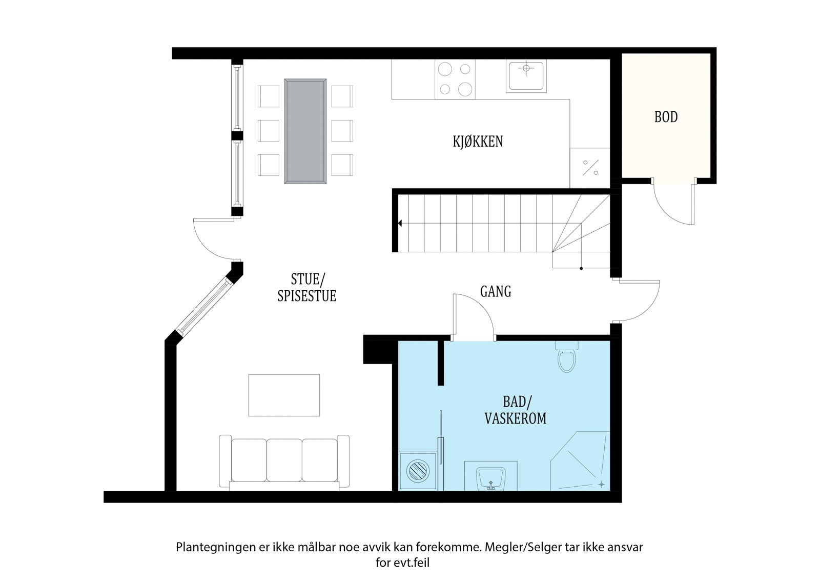 Plantegning 1 etg Galleribilde