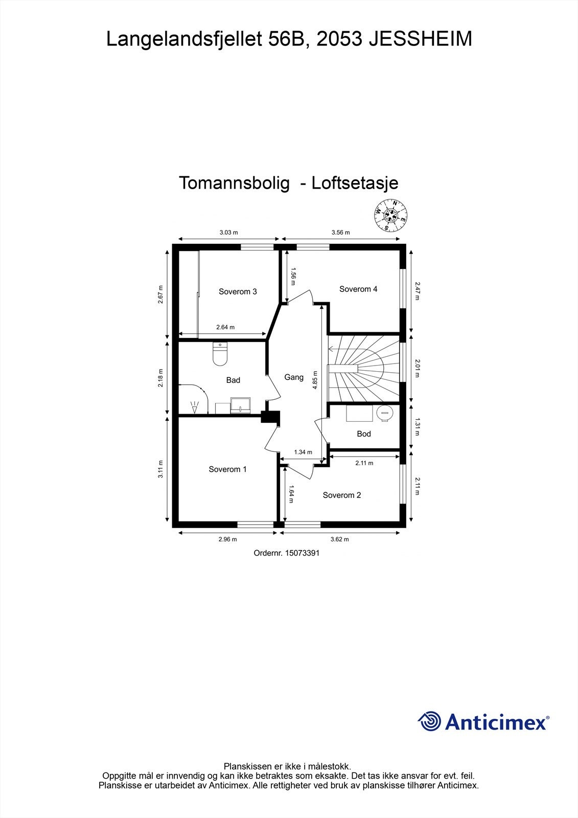 Plantegning-Loftsetasje. Galleribilde