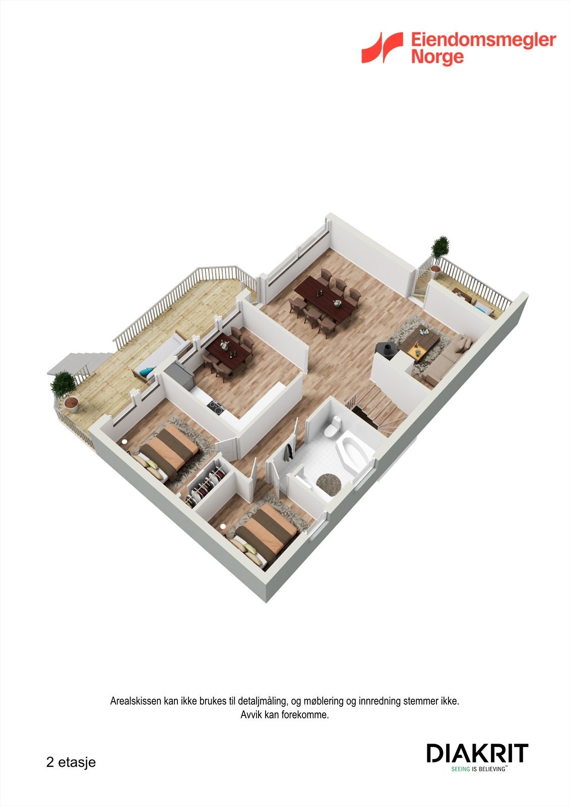 3D - Plantegning 2.etg. Galleribilde