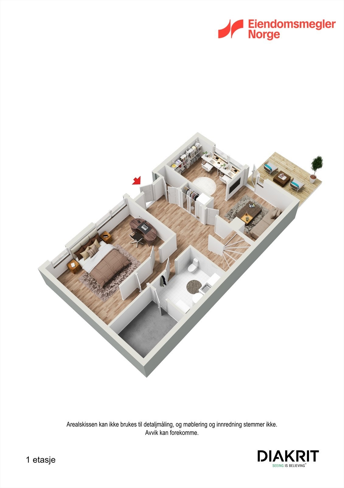 3D - Plantegning 1.etg. Galleribilde