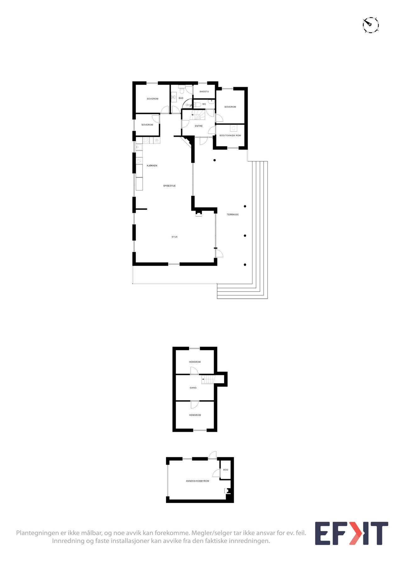 Plantegning Bøvavegen 74 Galleribilde