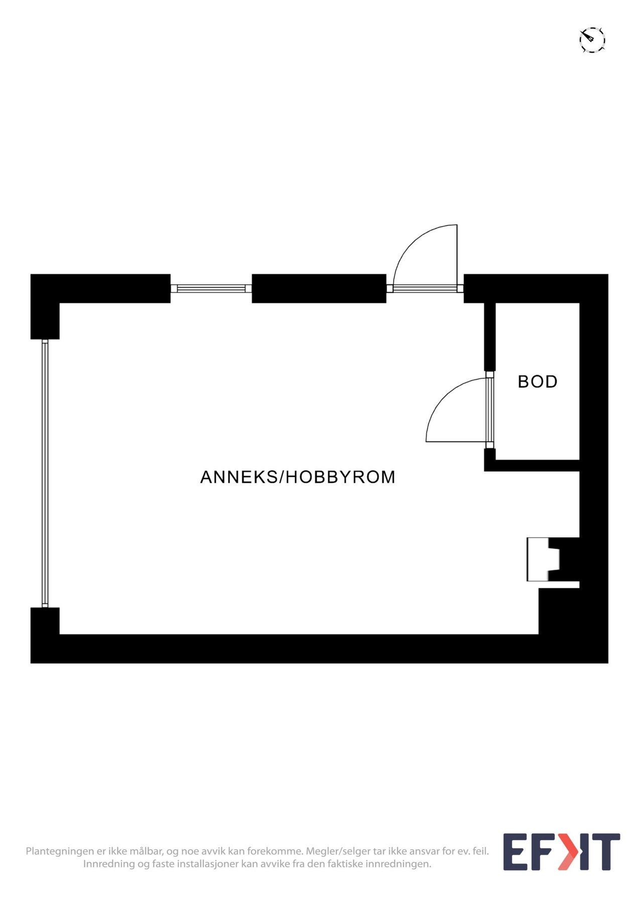 Plantegning anneks/hobbyrom Galleribilde
