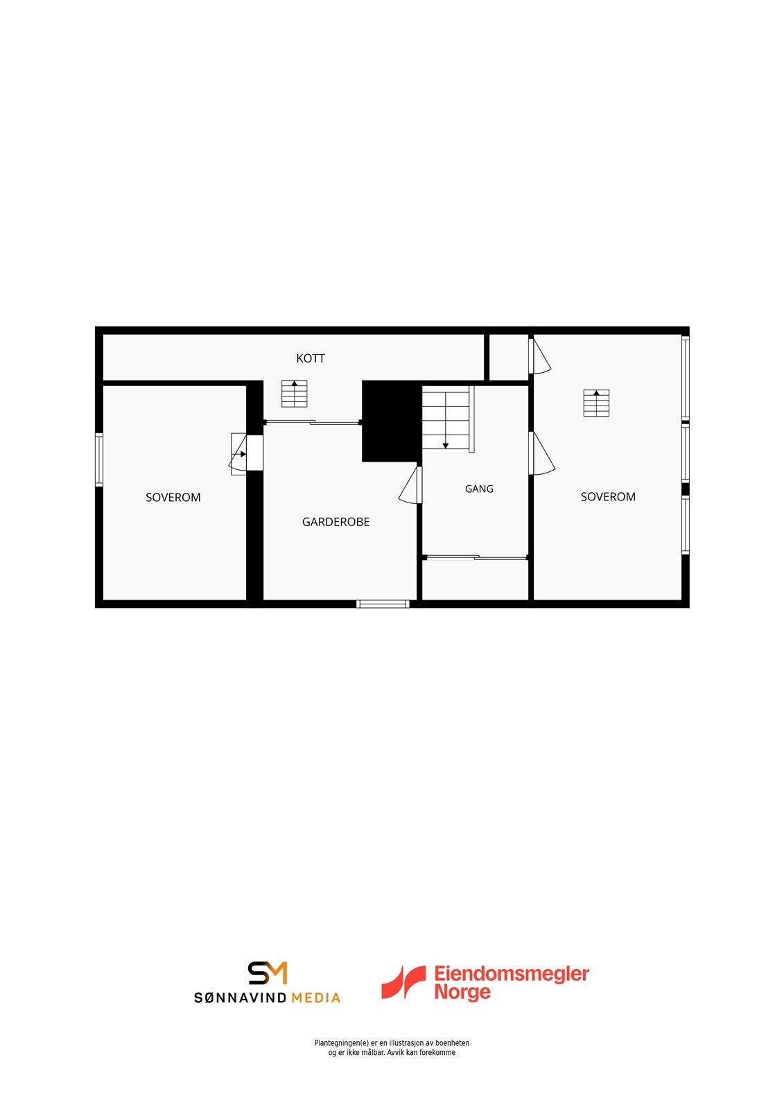 Plantegning Enebolig/"leilighet" + næring 3. etasje. Galleribilde