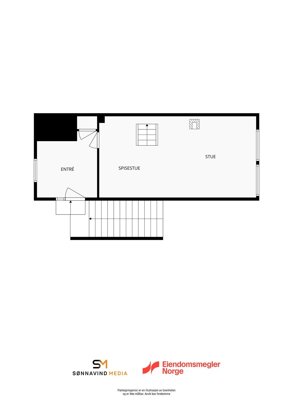 Plantegning Enebolig/"Leilighet" + næring hovedetasje. Galleribilde